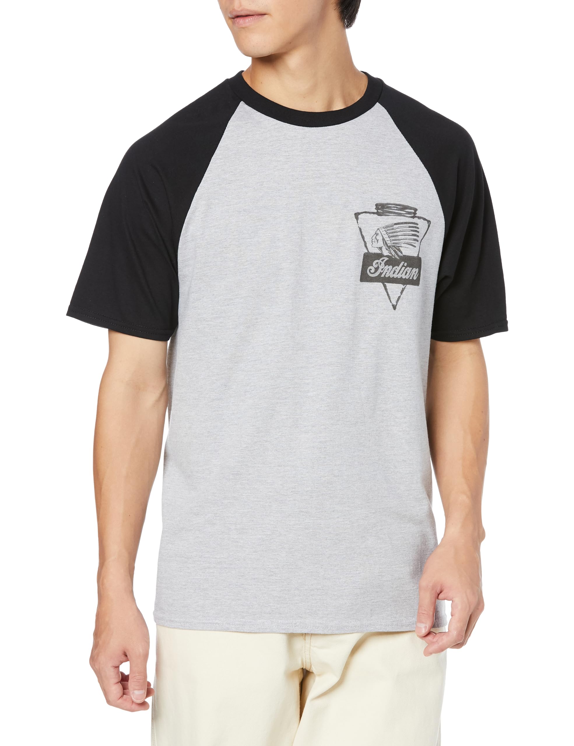 ラグランt Amazon | [インディアン] ラグラン S/S Tシャツ ヘッドマーク