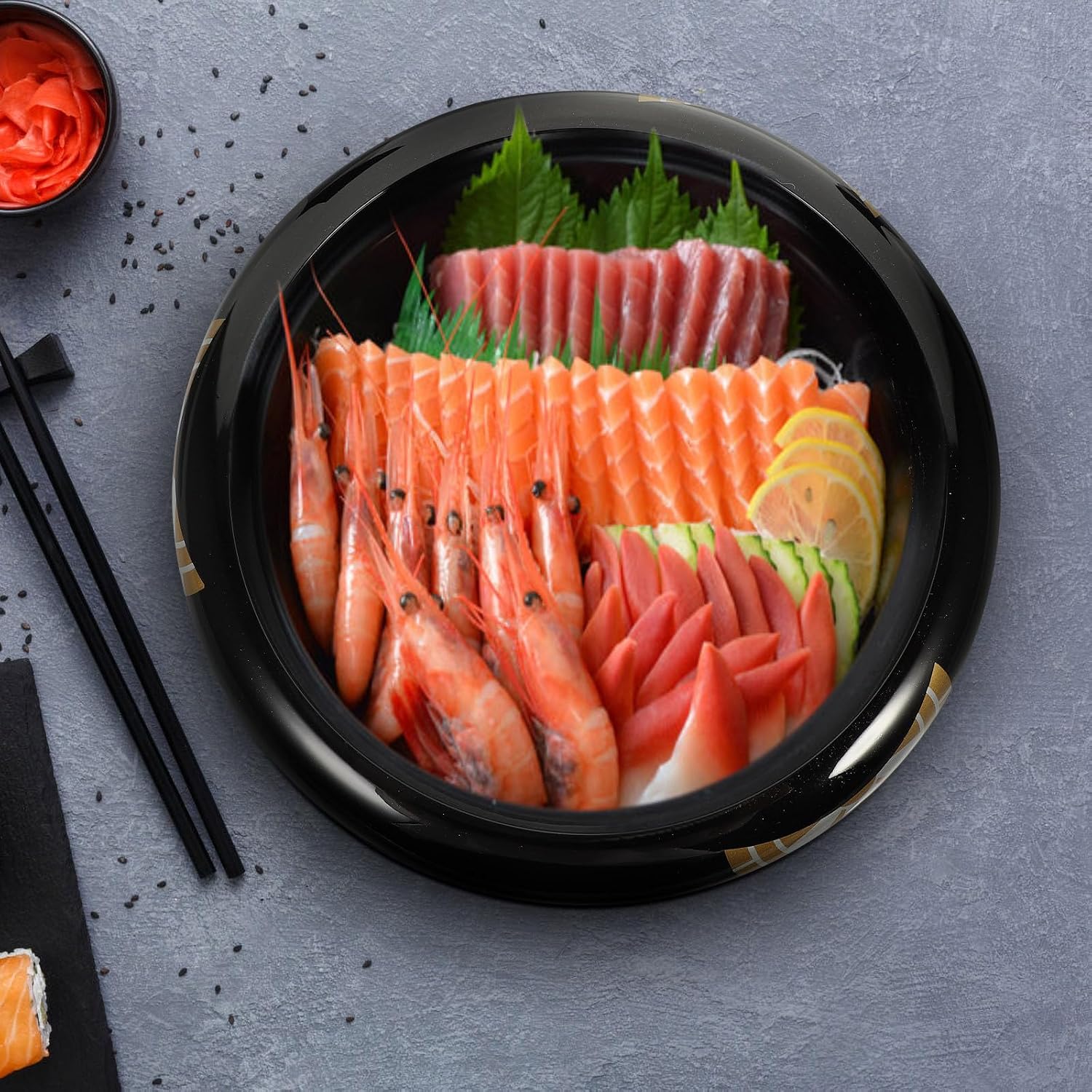 Sushi Dish, Plastic Serving Tray for Snacks and Sushi Display
