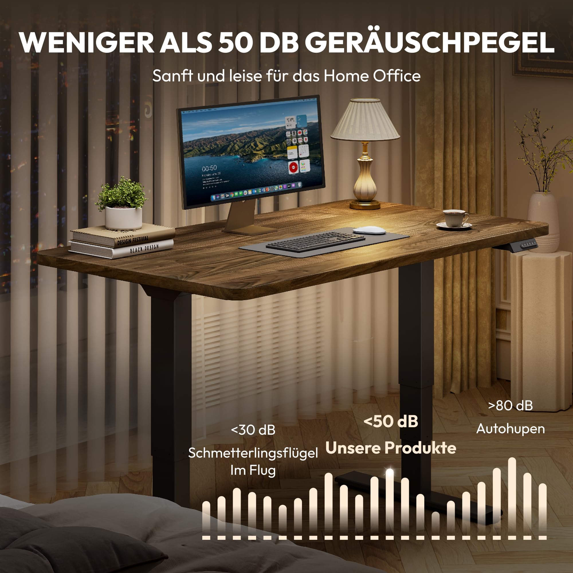 SANODESK Höhenverstellbarer Schreibtisch Gestell mit 2 starken Motoren 3-stufige tischgestell höhenverstellbar mit 4 Memory-Steuerung passt für alle gängigen Tischplatten (Plus)