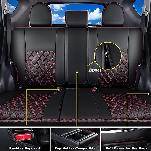 Miniatura 3 de Huidasource Juego completo de fundas de asiento de automóvil RAV4 de ajuste personalizado, funda de asiento de cuero de cobertura completa,