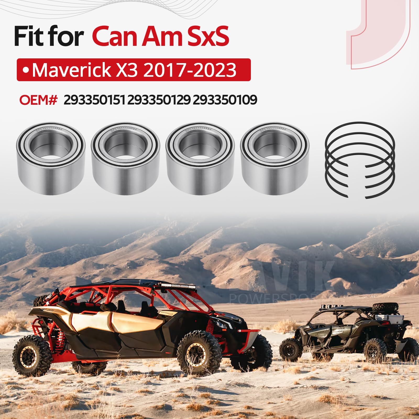 Amazon.com: JAVIK Front & Rear Wheel Bearing Kit for Can Am