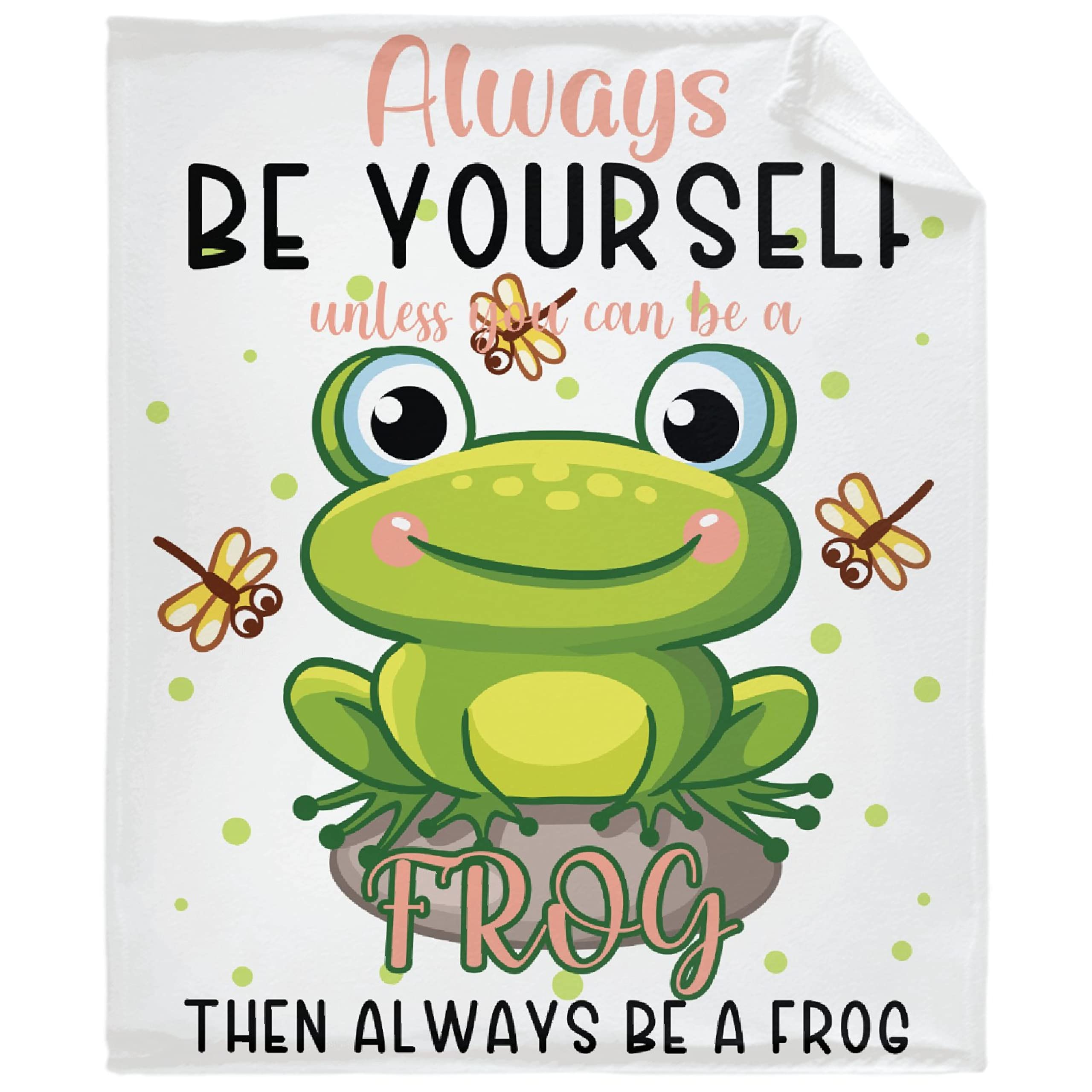 Always Be Yourself Unless You Can Be A Frog Blanket Throws Gift for Girls Boys?Cute Decor Plush Soft Lightweight Flannel Fleece Blankets Manga Quilt for Bed Couch Chair 120x90In Extra Large