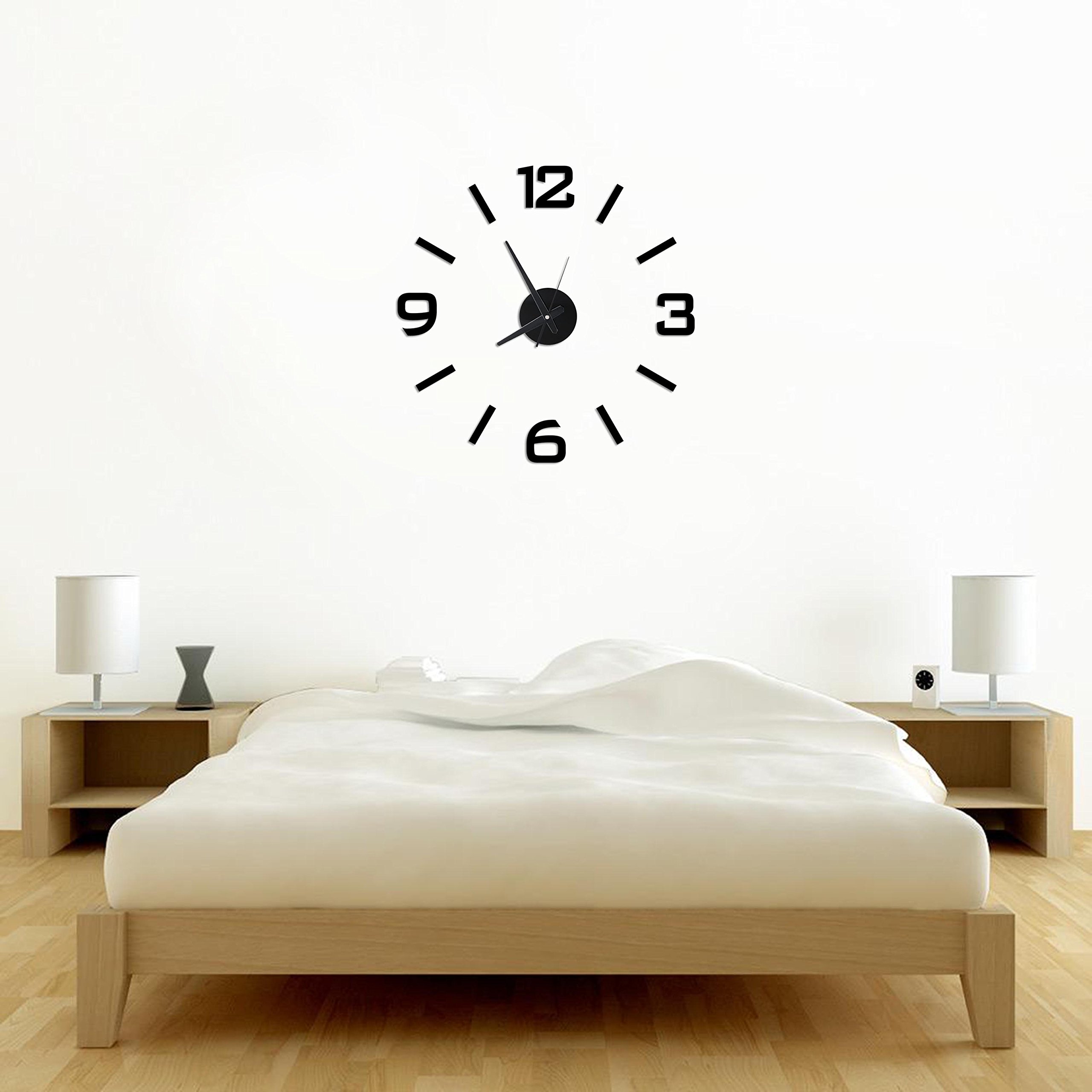 Vivatra 3D Effect DIY Black Wall Clock with Waterproof EVA Foam & Easy Installation Process, Silent Sweep Movement.