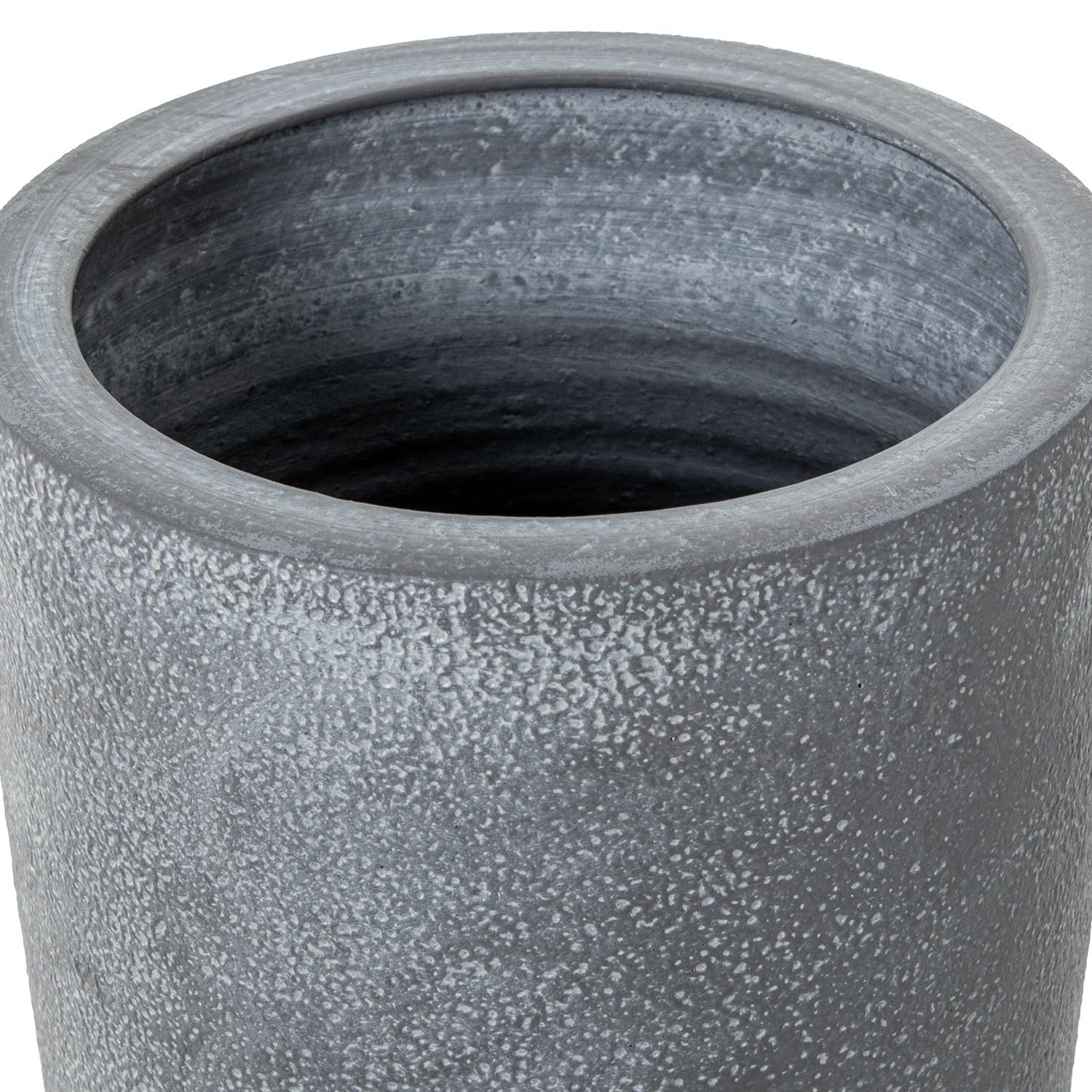 DRW Portaombrelli Ceramica Rotondo Grigio Ø25x50cm