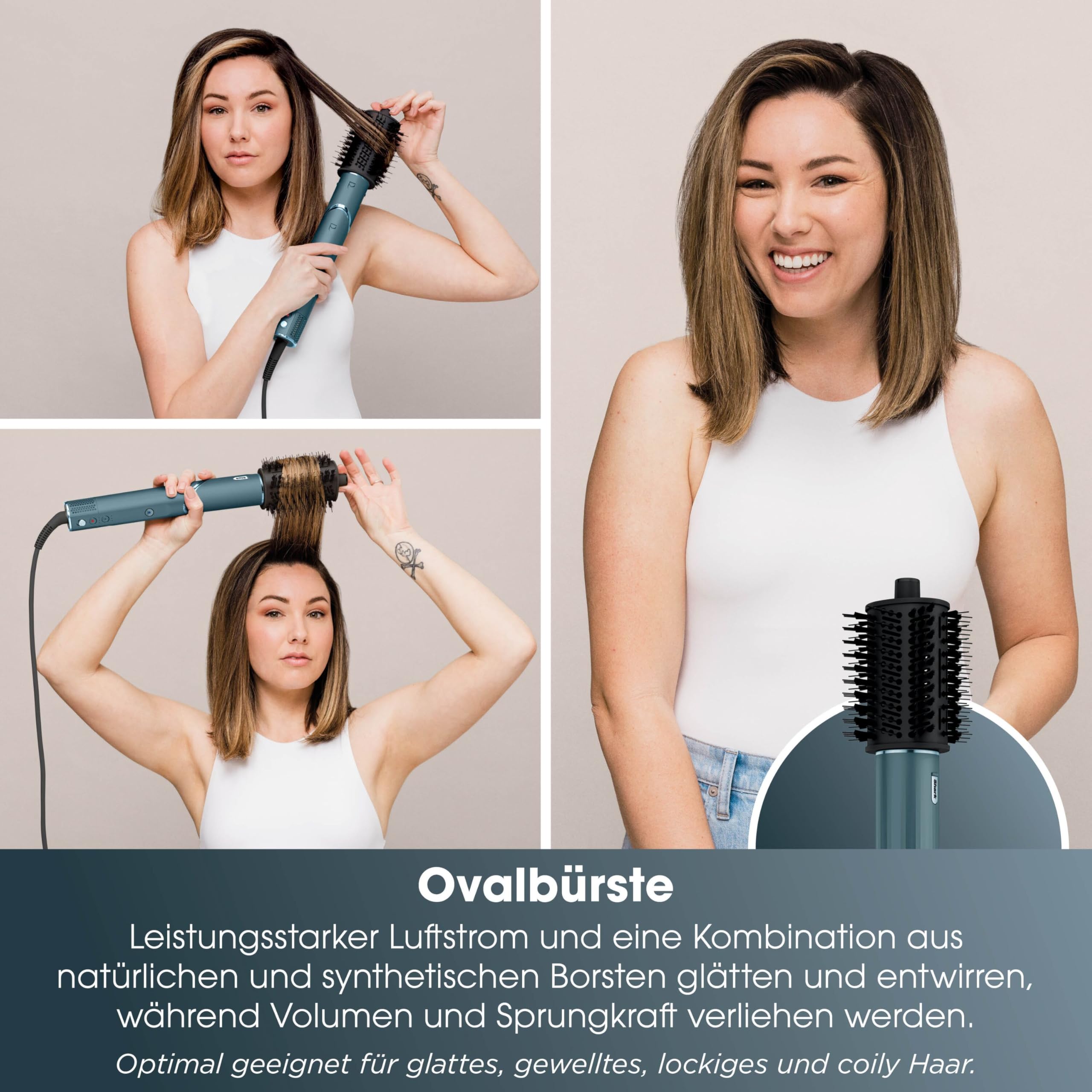 Shark FlexStyle Limited Edition Teal 5-in-1 Haarstyler & -trockner | Geschenk Set, Lockenaufsätze, Finishing Aufsatz, Ovalbürste, Konzentrator, Haarklammer, Aufbewahrungstasche, HD456TLEU