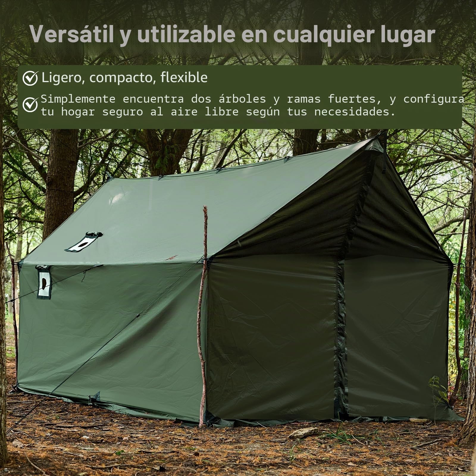 Tienda de campaña con apertura de horno, tienda de campaña resistente al invierno, 3-4 personas, gran espacio, tiendas calientes para camping, senderismo