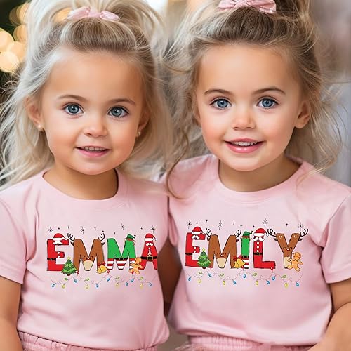 Miniatura 6 de Camisetas unisex de Navidad personalizadas para niños pequeños, camisetas de Navidad personalizadas para niños y niñas, camiseta personalizada para