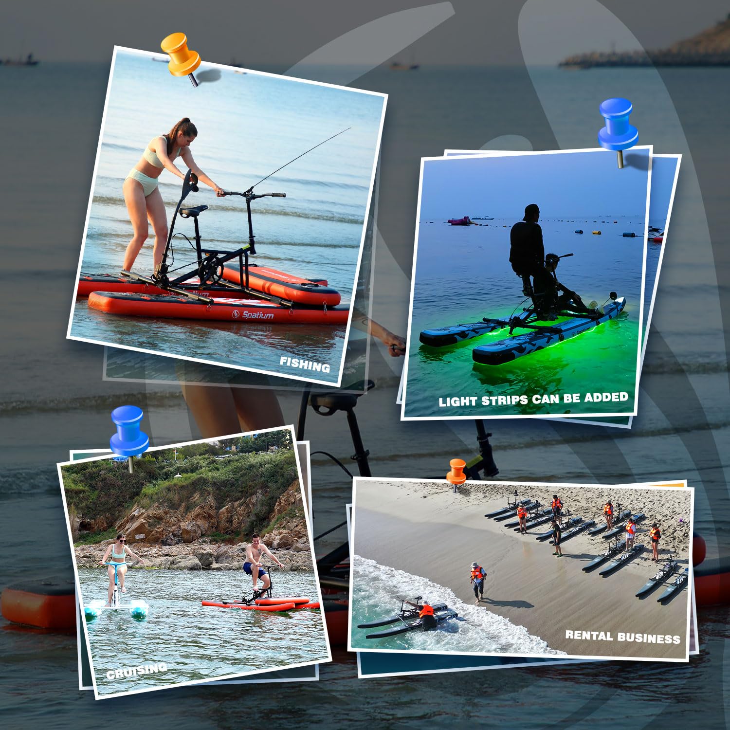 Spatium SUP rower wodny do jeziora nadmuchiwana łódź pedałowa do pojedynczej nadmuchiwanej deski do wiosłowania na rower wodny nadmuchiwany wędkarski kajak wodny pływający rower wodny zabawa z wodą i