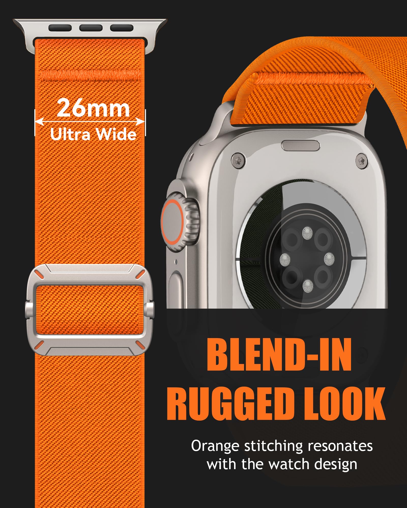 Higgs Nylon Cinturini Compatibile con Cinturino Apple Watch 44mm 46mm 45mm 42mm Ultra/Ultra 2 49mm Uomo,Cinturino Regolabile Nylon Elastico Sport Cinturino per iWatch Series 10 9 SE/2 8 7 6 5 4 3 2 1