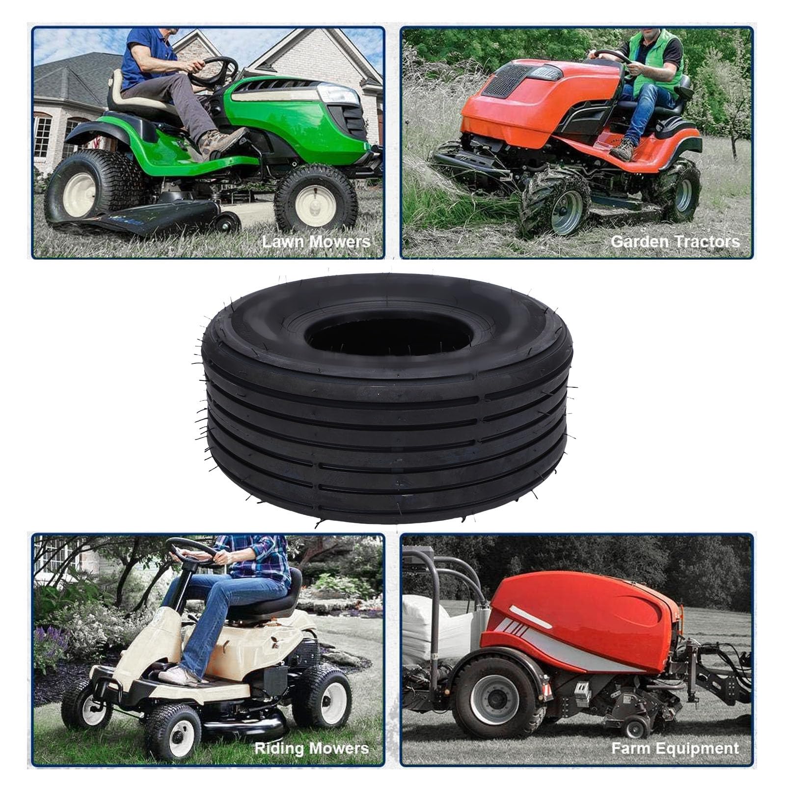 Fydun 15x6.00-6 Opona Bezdętkowa Heavy Duty 4-warstwowa Antypoślizgowa 6-calowa Kosiarka do Trawy Opona do Kosiarki Wózek do Ciągnika Ogrodowego Taczka