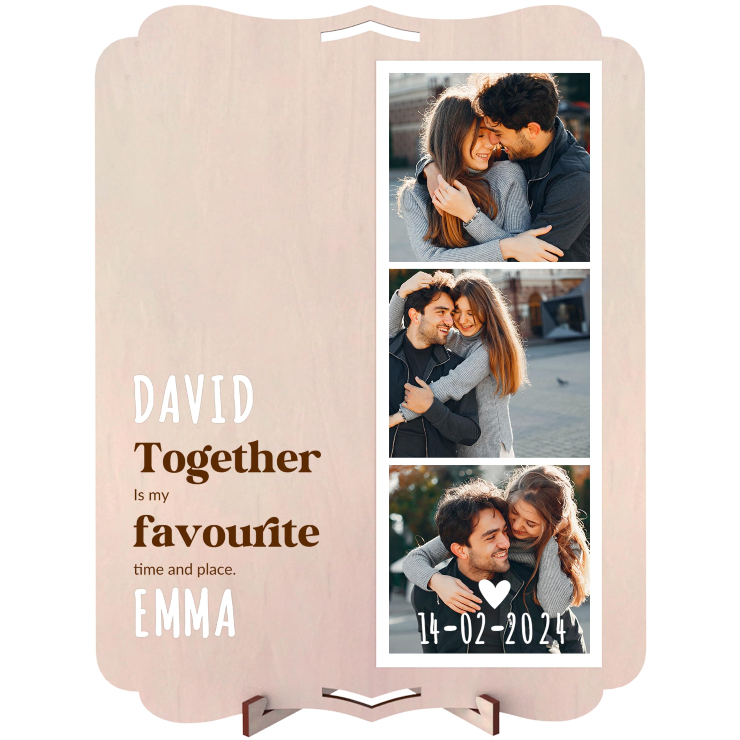 nagu® Wooden Multiple Photo Frame, 22x30cm A4 Frame with Table Stand and Hanging Hole, Personalized Gift Card