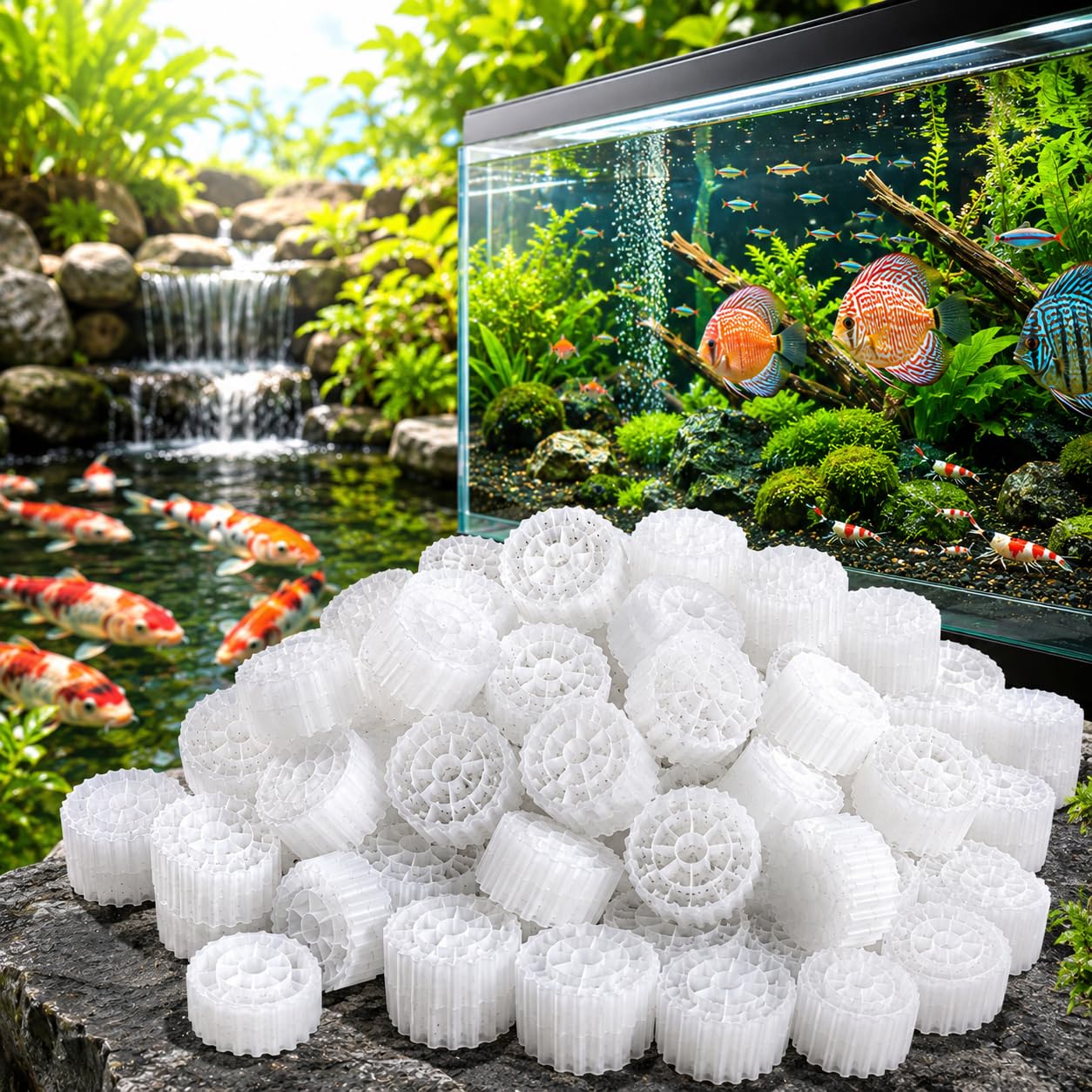VAYINATO K5 Filter Media 5 litres for Aquarium & Pond Filters | MBBR Moving Bed Bio Media 10x7 mm | Biofilm Growth for Aquaponics, Hydroponics, Biofloc & Koi Pond Filtration-image-20