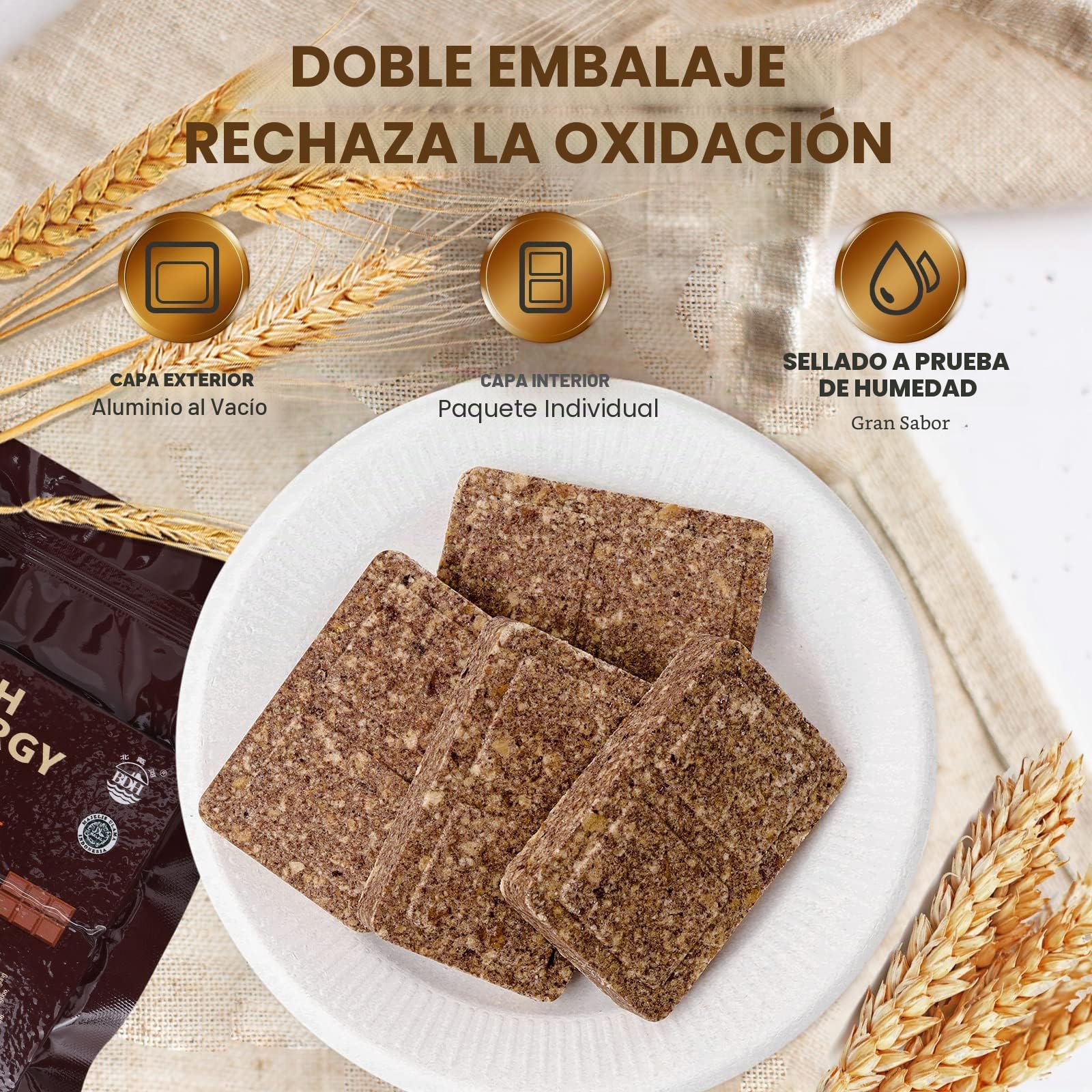 Barras de raciones de emergencia, sabor chocolate, pastillas de supervivencia para acampar al aire libre, emergencias, larga duración, 12 unidades