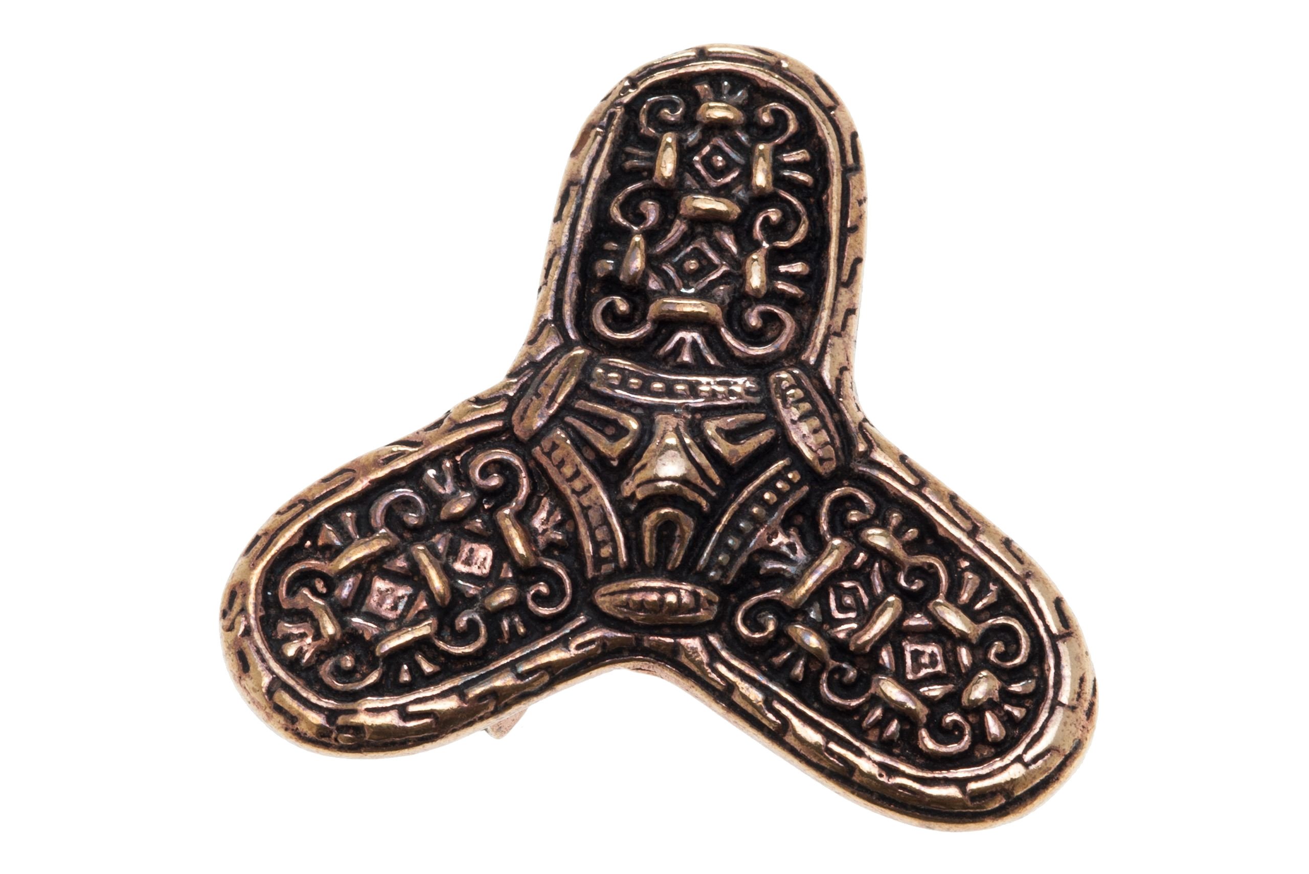 Große Wikinger Fibel Triangel Brosche 4,8 cm Bronze | Mittelalter, Tuchnadel, Gewandschließe