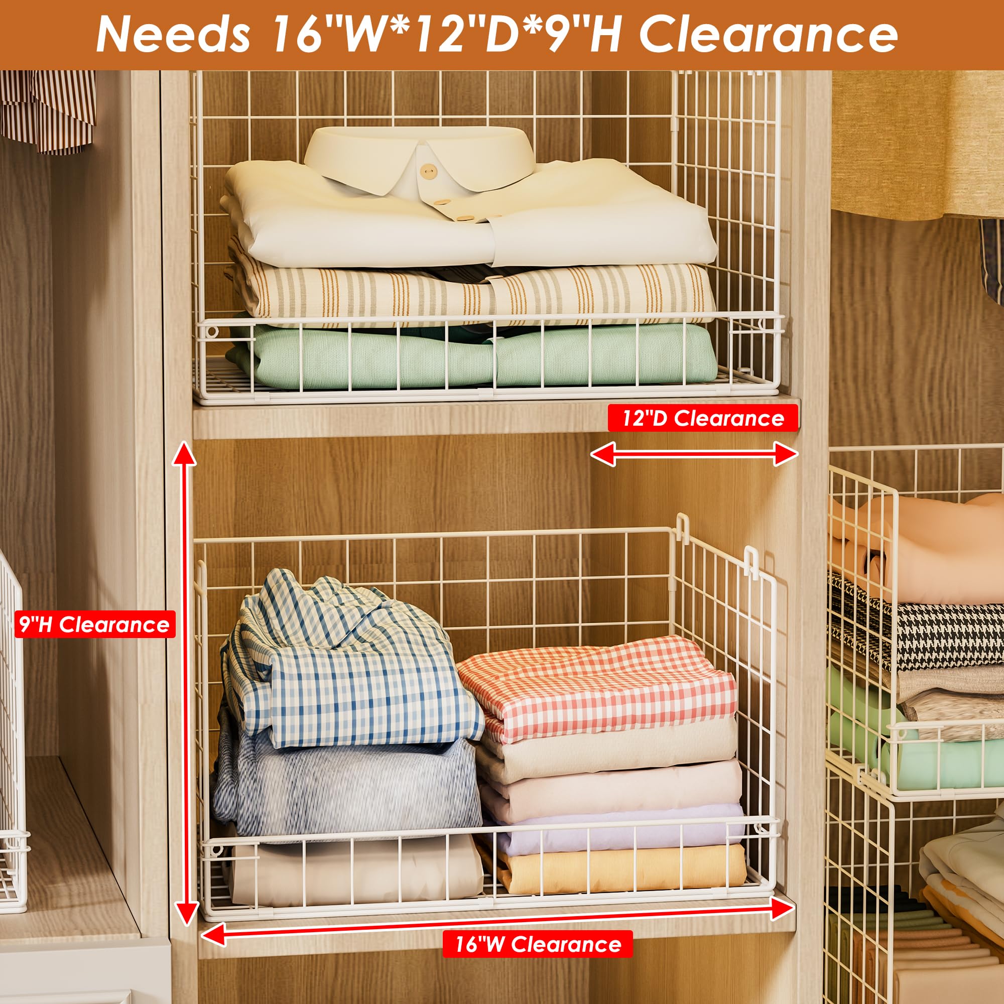 Best Closet Systems With Drawers for 2026 1 Yociyoga 4-Tier Stackable Closet Organizers and Storage Basket, Foldable Closet - product photo