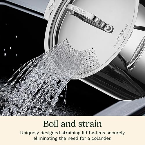 Miniatura 2 de Cuisinart 766S-22 6 Cuartos Olla de pasta de acero inoxidable con cubierta de colado para chefs-colección clásica de utensilios de cocina