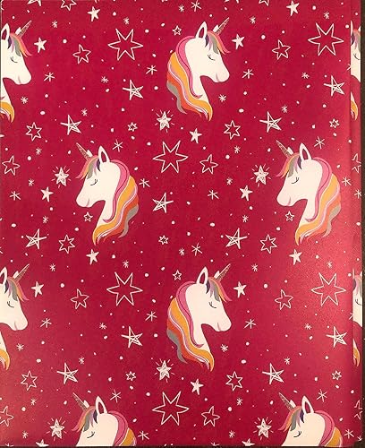 Miniatura 4 de Suministros escolares de unicornio arcoíris rosa de (1) carpeta de polietileno de 2 bolsillos con 3 puntas con (1) cuaderno de composición de 100