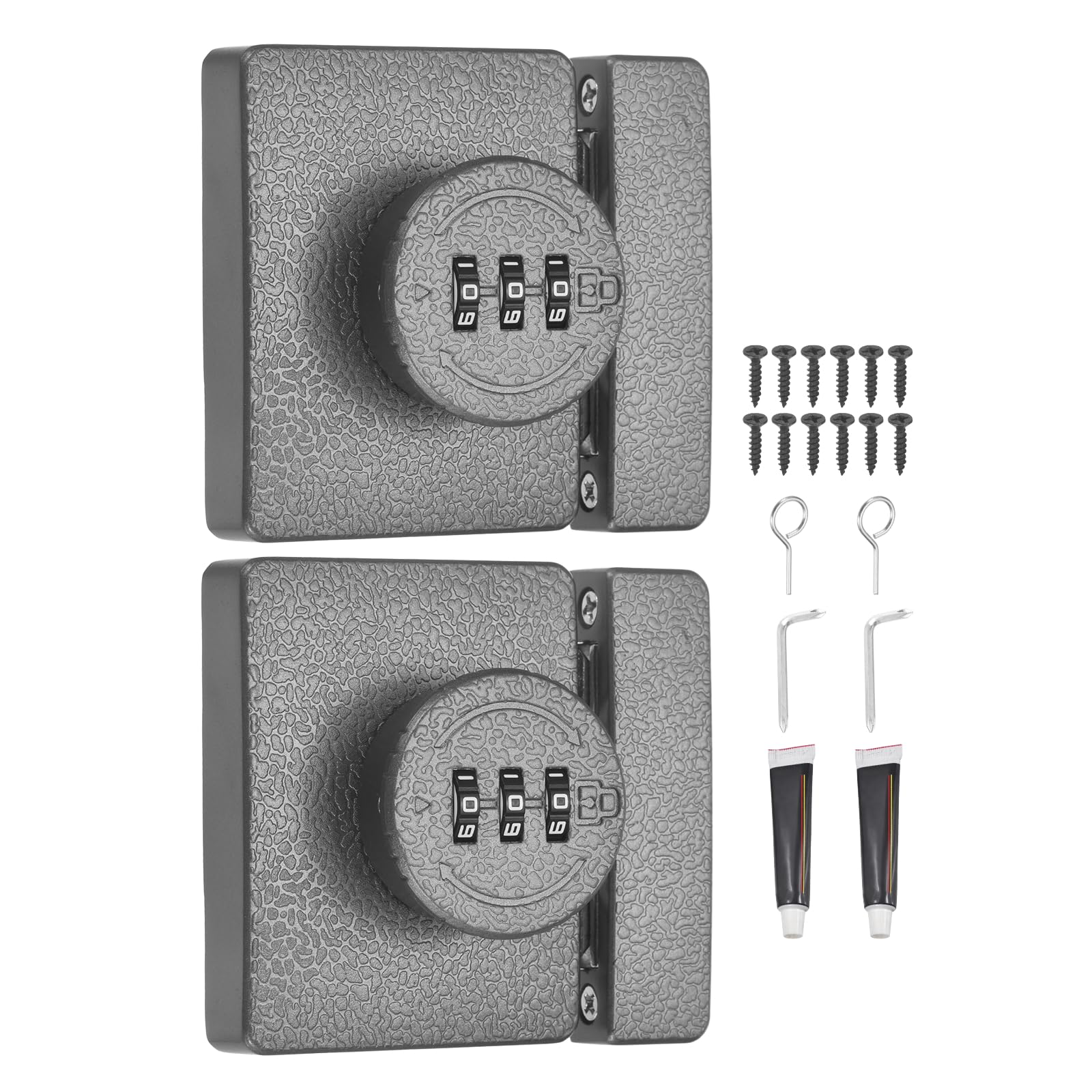 Cerradura de combinación para puerta granero gris con clave de 3 dígitos