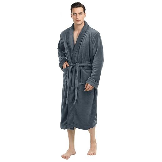 NY Threads Mens Robe, Luxury Plush Fleece Mens Bathrobe, Spa Bath Robe for Men