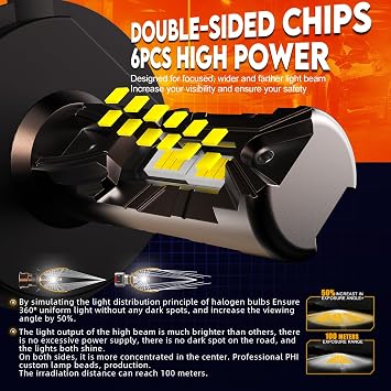 Upgrade H4 LED Headlight Bulbs, 26000LM 400% Brighter Wireless, 6500K White 9003 HB2 Headlight Bulbs with Fan, Halogen Replacement, Plug and Play, Pack of 2 (H4/9003/HB2)