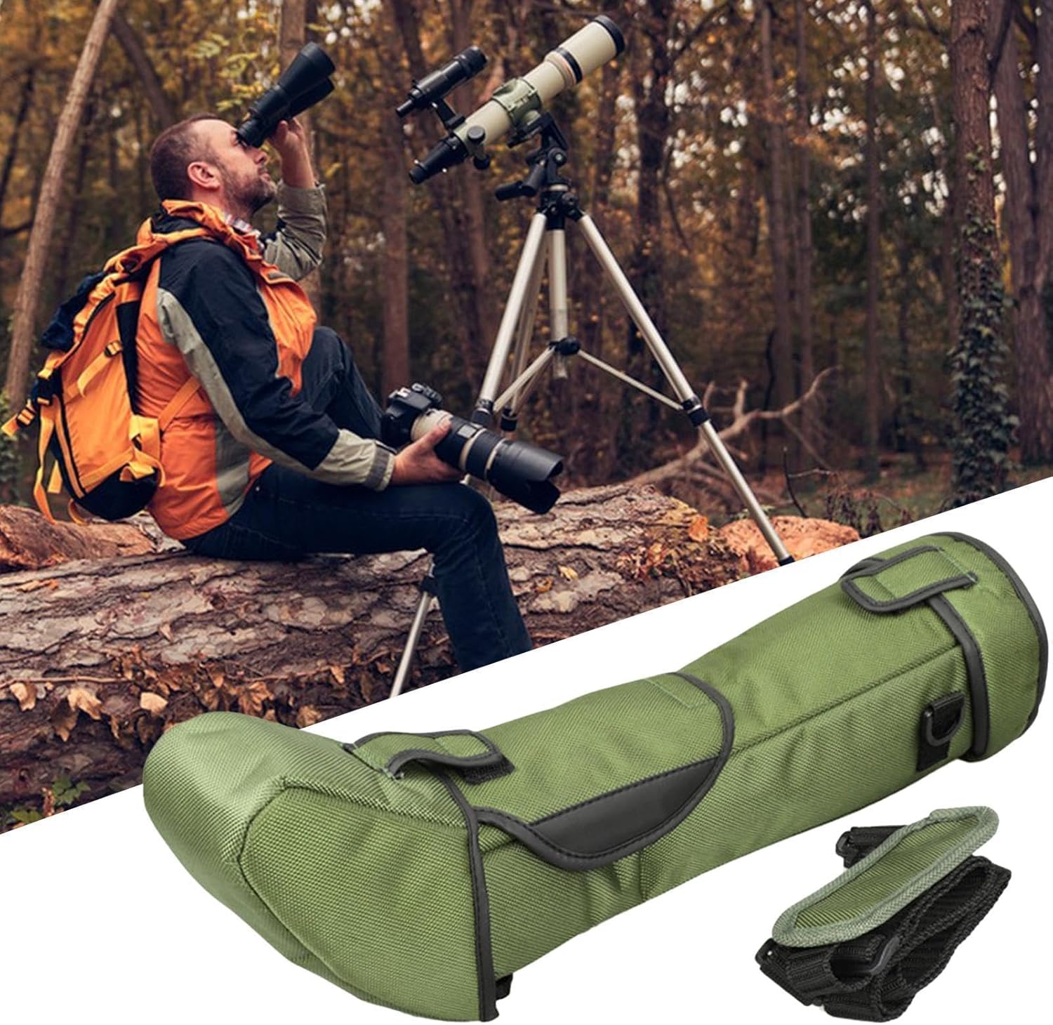 Telescope Bag - Telescope Storage Cover, Protective Telescope Travel Bag | Spotting Scope Storage Case, Multipurpose Nylon Telescope Carrying Case with Adjustable Shoulder Strap Suitable for Carrying(
