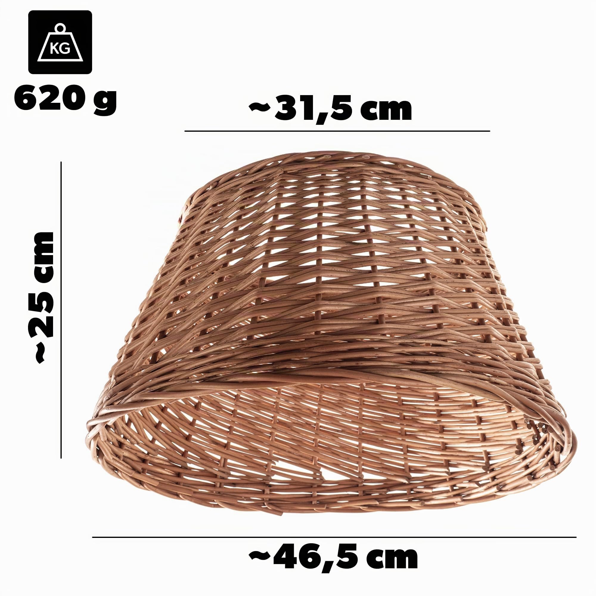 KADAX Gonna per Albero di Natale in Vimini Naturale, Copertura Fatta a Mano, Custodia e Anello (46,5 cm)