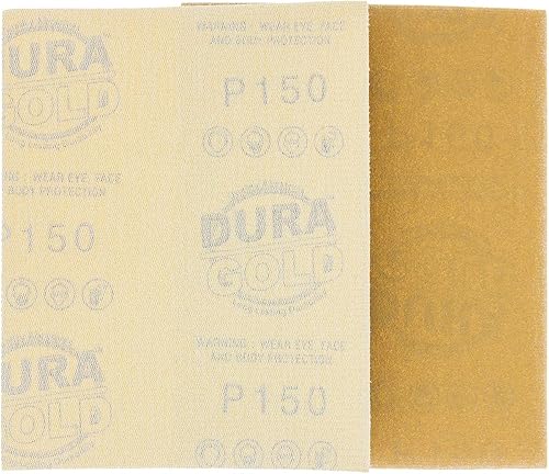 Miniatura 4 de Dura-Gold - Arenilla dorada 320 de alta calidad - Hojas de papel de lija de velcro 5.5 x 4.5 pulg - Para lijadoras de madera y automóviles - 25