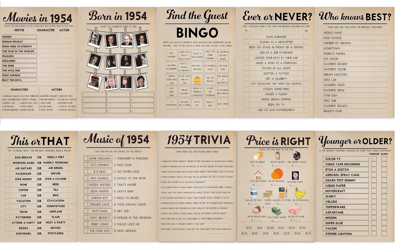 Amazon QUPT 70th Birthday Party Games Born In 1954 Games Bundle amazon-qupt-70th-birthday-party-games-born-in-1954-games-bundle