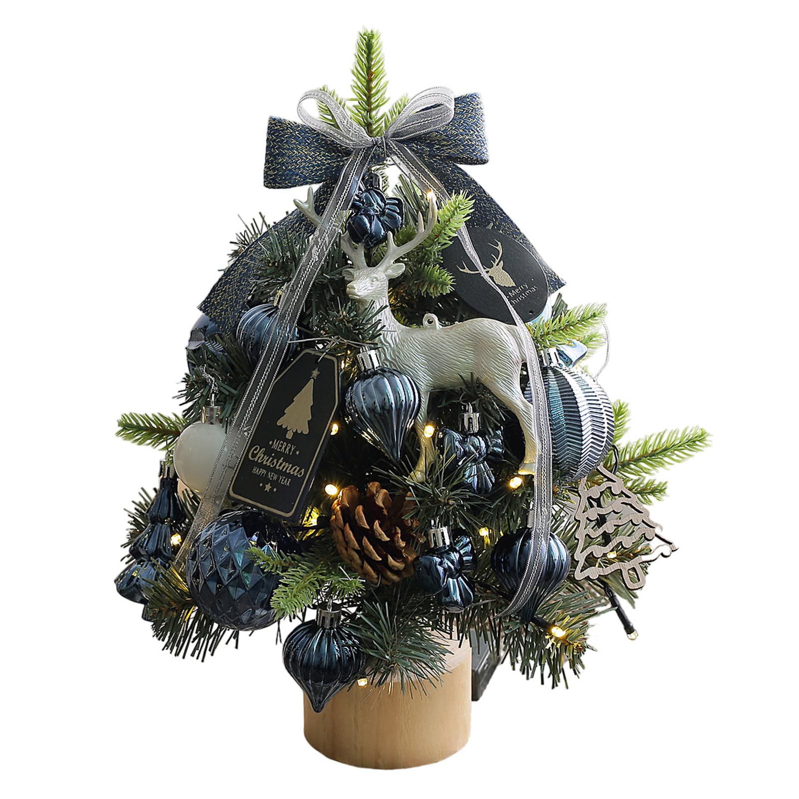 Buxuaaaa Christmas Tree with Detachable Decorations Desktop Ornament Tabletop Decoration Stylish Festival Embellishment Supplies Tabletop Christmas Tree