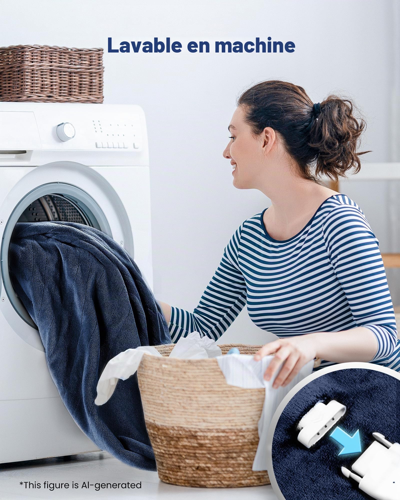 CURECURE Chauffante Couverture Électrique avec Arrêt Automatique, 4 Niveaux de Chauffage, Minuterie d'arrêt Automatique de 10 Heures, Protection Contre la Surchauffe Couverture Électrique