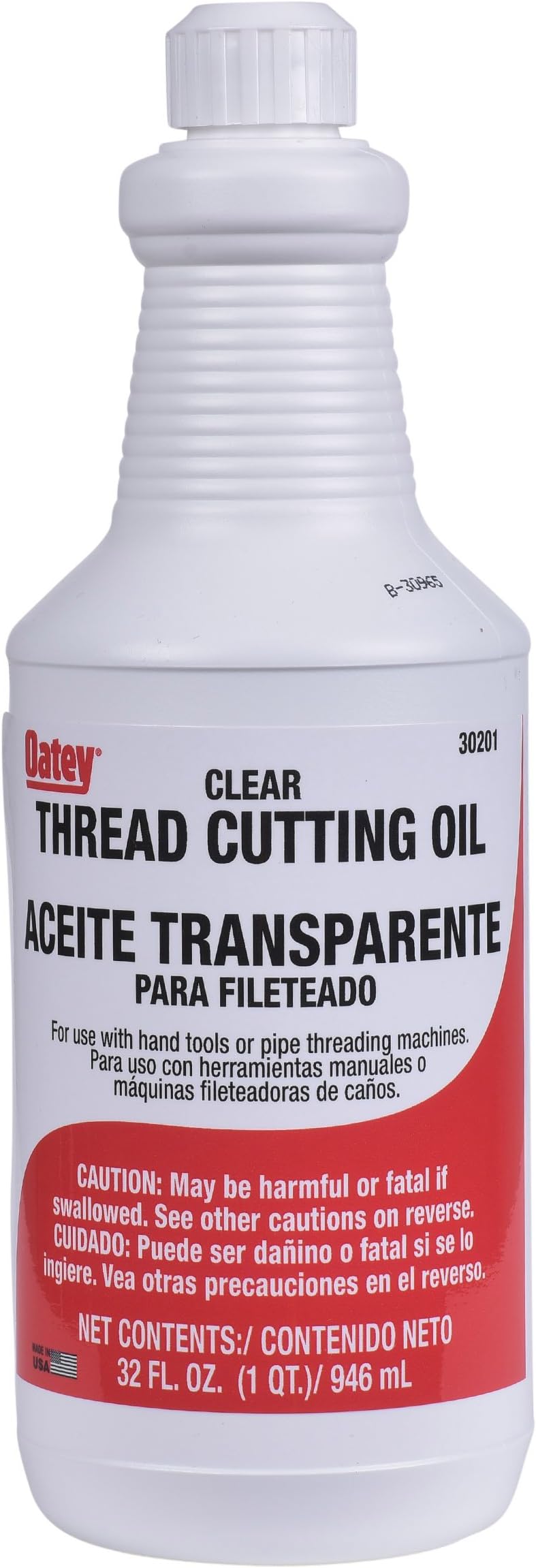 30201 Clear Cutting Oil, Hand Threads, 32-Ounce
