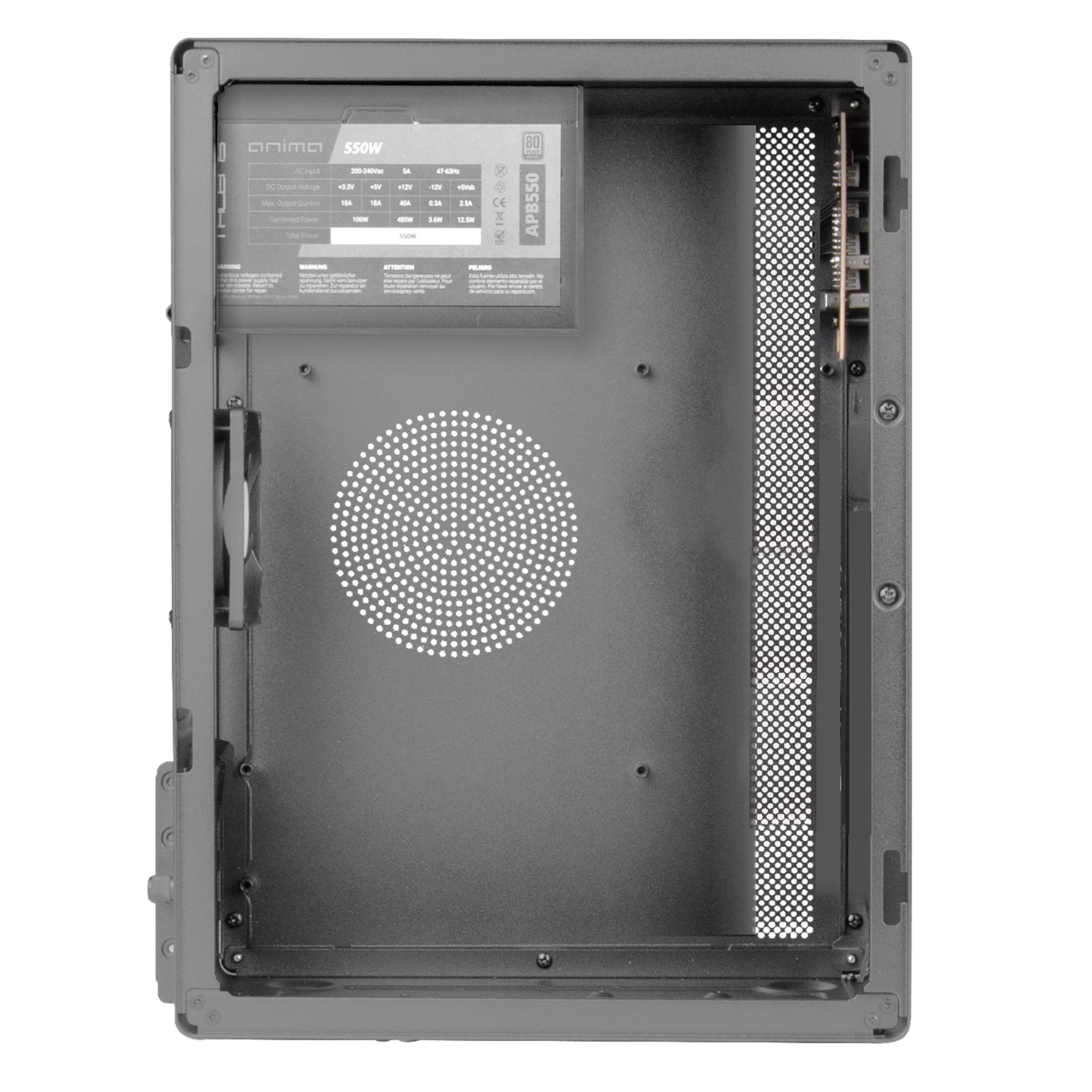 Mars Gaming TACENS 2NOVAX550BR, Obudowa PC Micro-ATX + Zasilacz 550W 80Plus Bronze 230V, w pełni Metalowa Konstrukcja, 1x 80mm Tylny Wentylator, Mini Tower z Dużą Pojemnością Wewnętrzną, Czarny