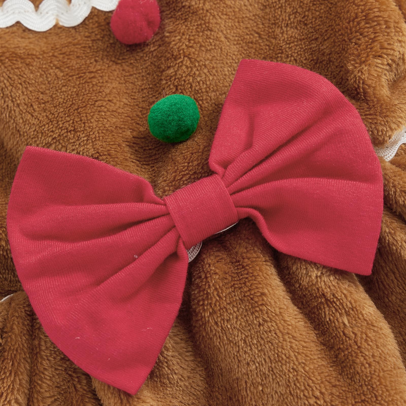 Vestido de Navidad de pan de jengibre recién nacido, vestido de forro polar, vestidos de Navidad, ropa de otoño e invierno