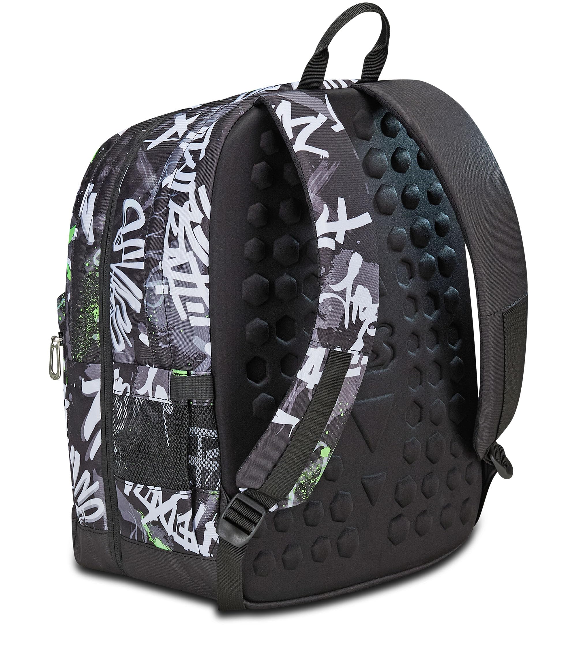 Seven Zaino Scuola Pro XXL Reversibile Detach The Double, Verde Nero, 3 Zaini in 1, Doppio Scomparto Con Auricolari Wireless, Tasca Porta PC e Tasca Porta Borraccia, Zaino Medie Superiori Ragazzo