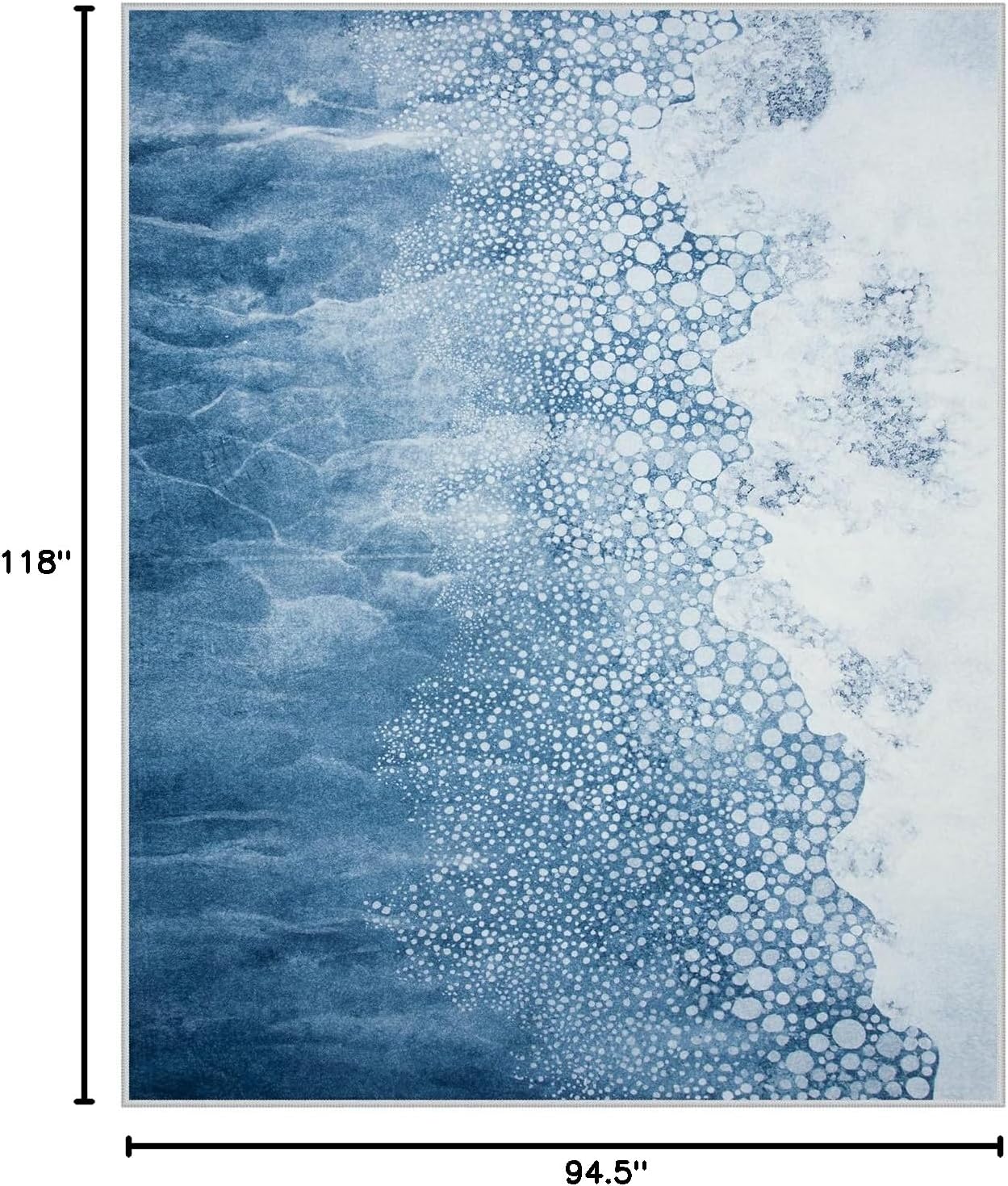 Moynesa Modern Abstract Washable Rug, 8x10 Area Rugs for Living Room, Blue Large Soft Rugs for Bedroom, Non Slip Contemporary Ultra Thin Floor Carpet for Sunroom Office, Blue