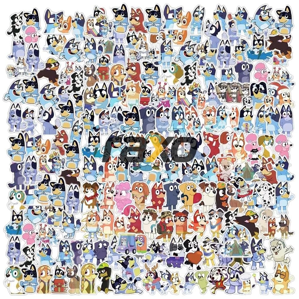 100 Cartoon Stickers Colorful Aesthetic VSCO Vinyl/PVC Waterproof Decals for Water Bottle, Phone, Case, Laptop, Skateboard, Gift for Kids, Teens, Boys and Girls (Blue 100)