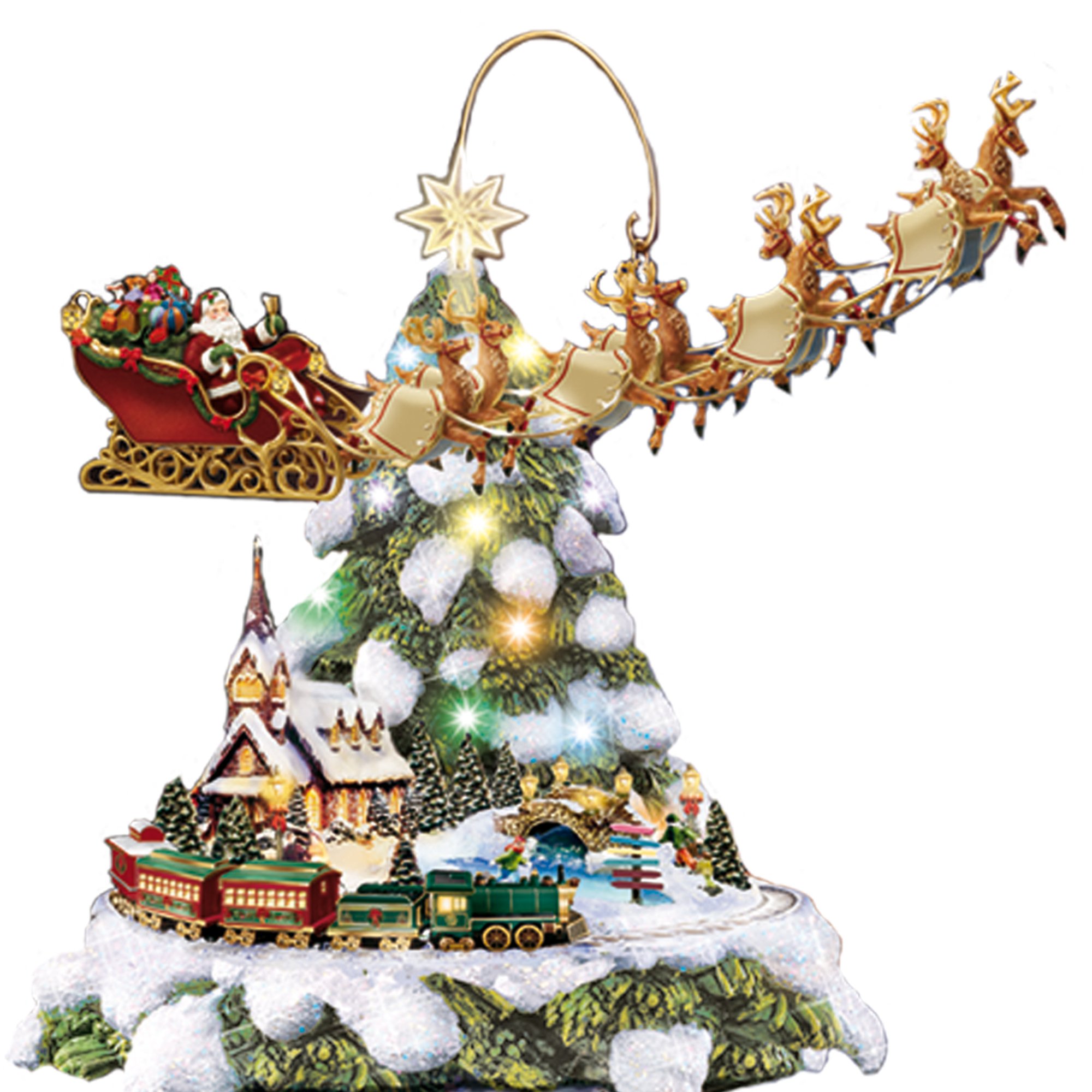 トーマスキンケード氏監修　ワンダーランドエクスプレスクリスマスツリー The Bradford Exchange - 'Wonderland Express' Christmas Tree by