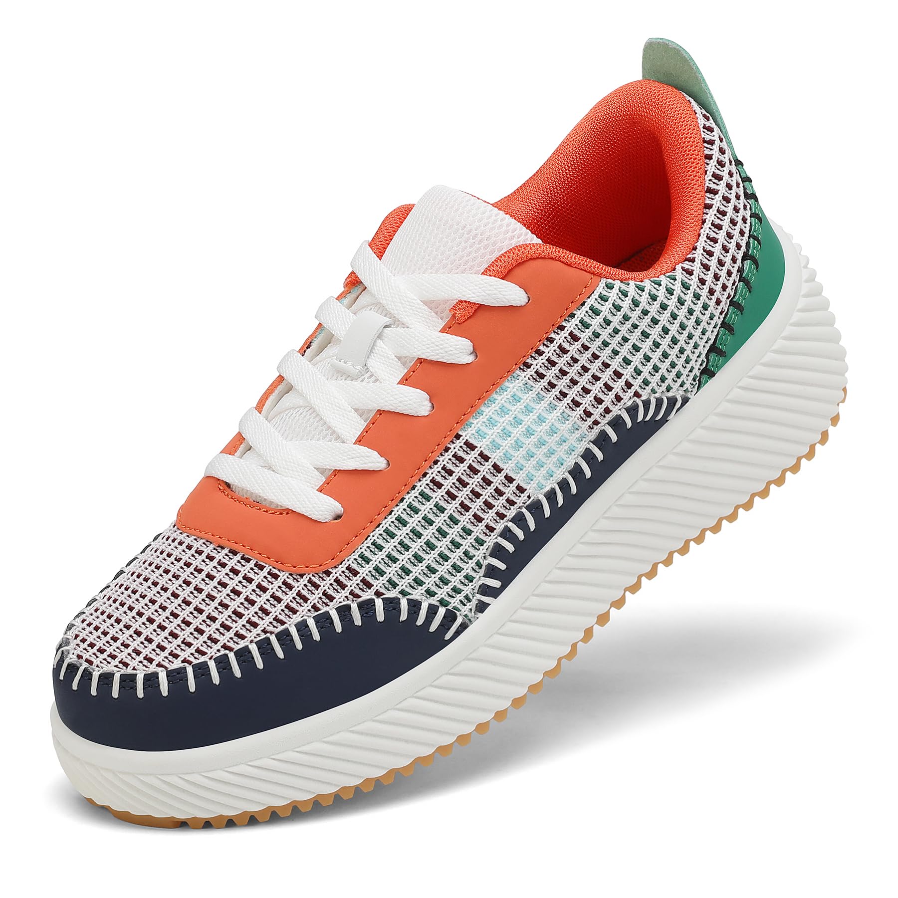 VZQ Platform Sneakers for Women,Comfortable Low Top Braided Womens Chunky Sneakers Casual Classic Tennis Shoes for Walking