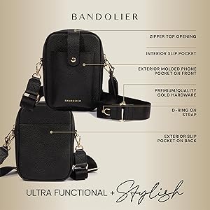 BANDOLIER DILLON ショルダーバッグ ポーチ付き Bandolier Dillon Bag Crossbody | Stylish Pebble Leather Bag