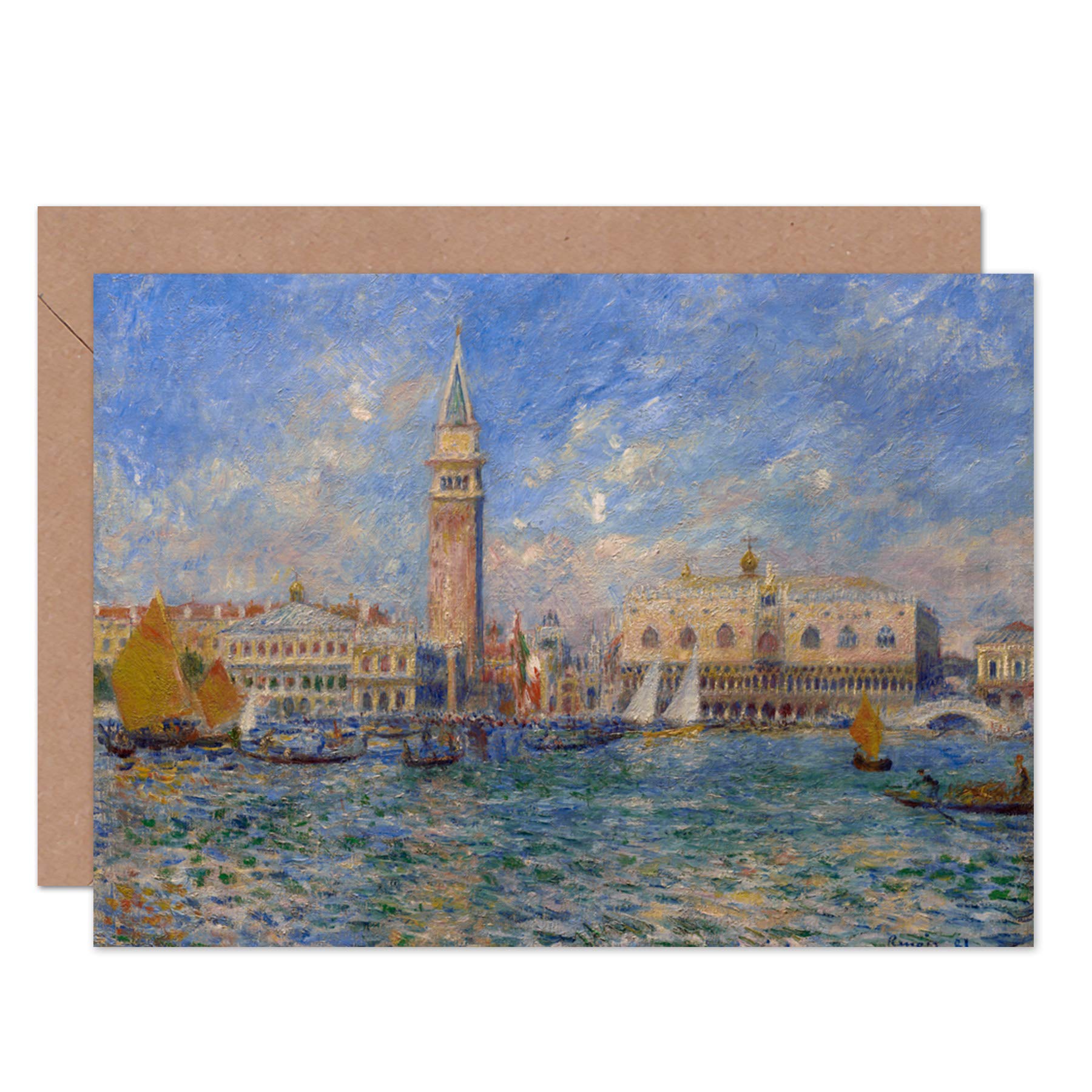 Artery8 Doges Palace Renoir Venice The 1881 Painting Fine Art Greeting Card Plus Envelope Blank Inside