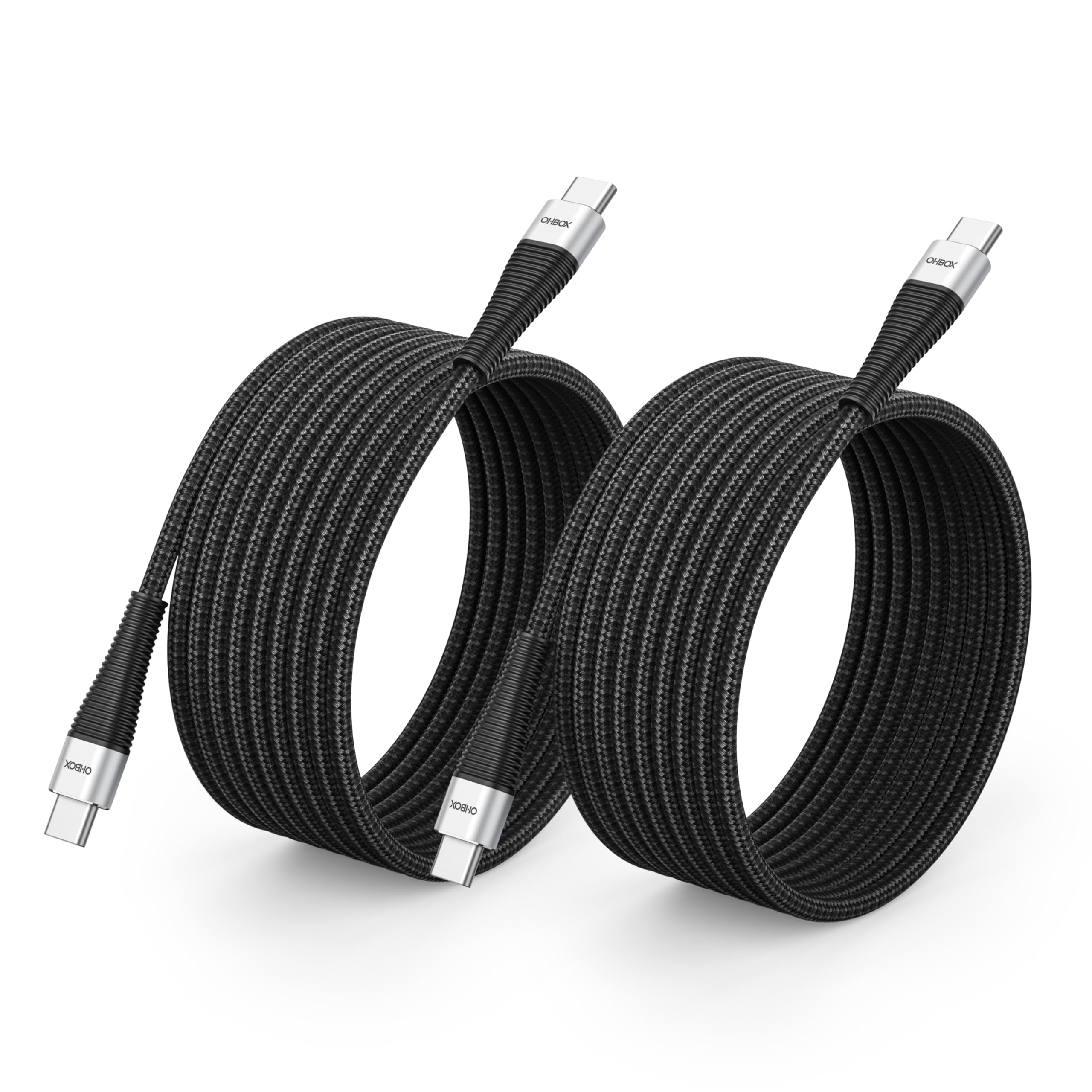 ohbox Cavo extra lungo da USB C a USB C, 4,5 m, confezione da 2, 100 W