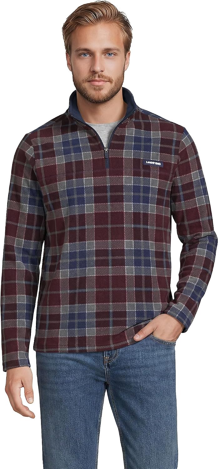 Lands' End Men's Anyweather Fleece Quarter Zip Pullover