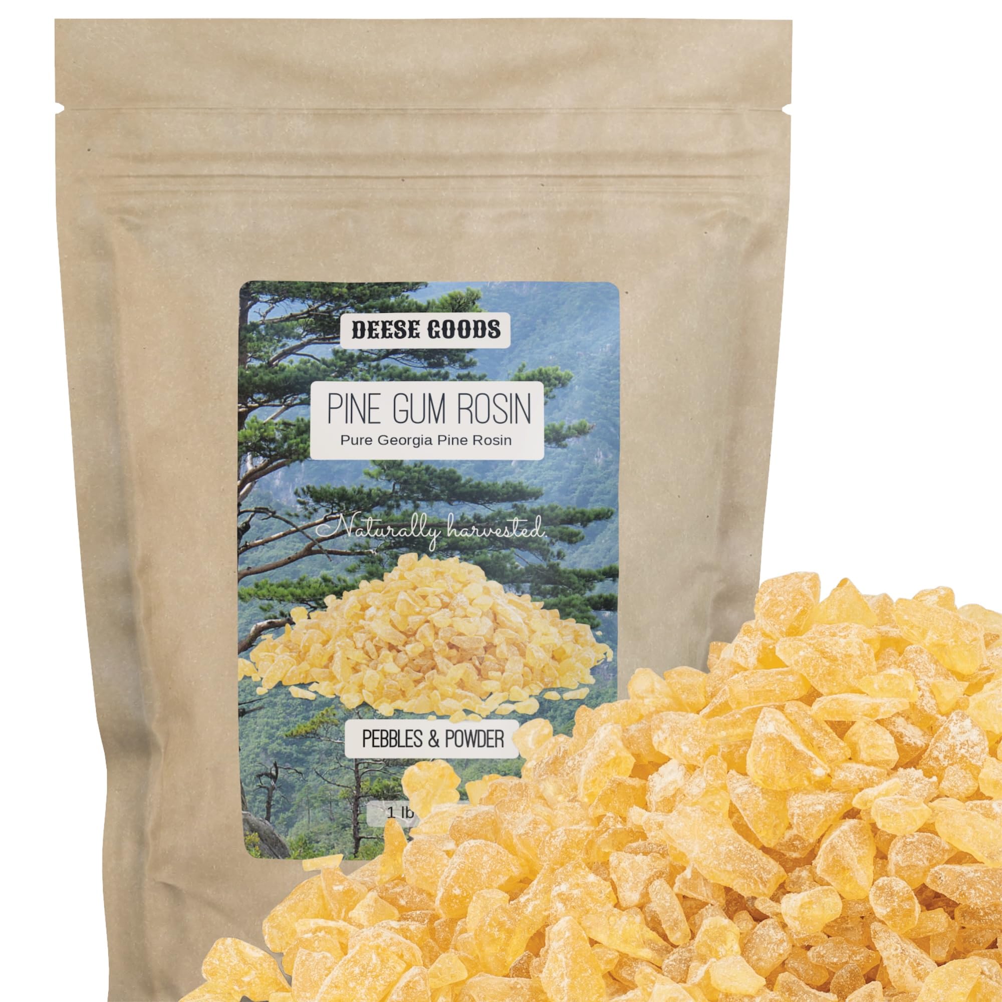 100% Natural Pine Rosin (Colophony) – Food Grade, 3 Pound Bag, From USA, For Crafts, Soldering, Incense, & Cosmetics (External Use Only)