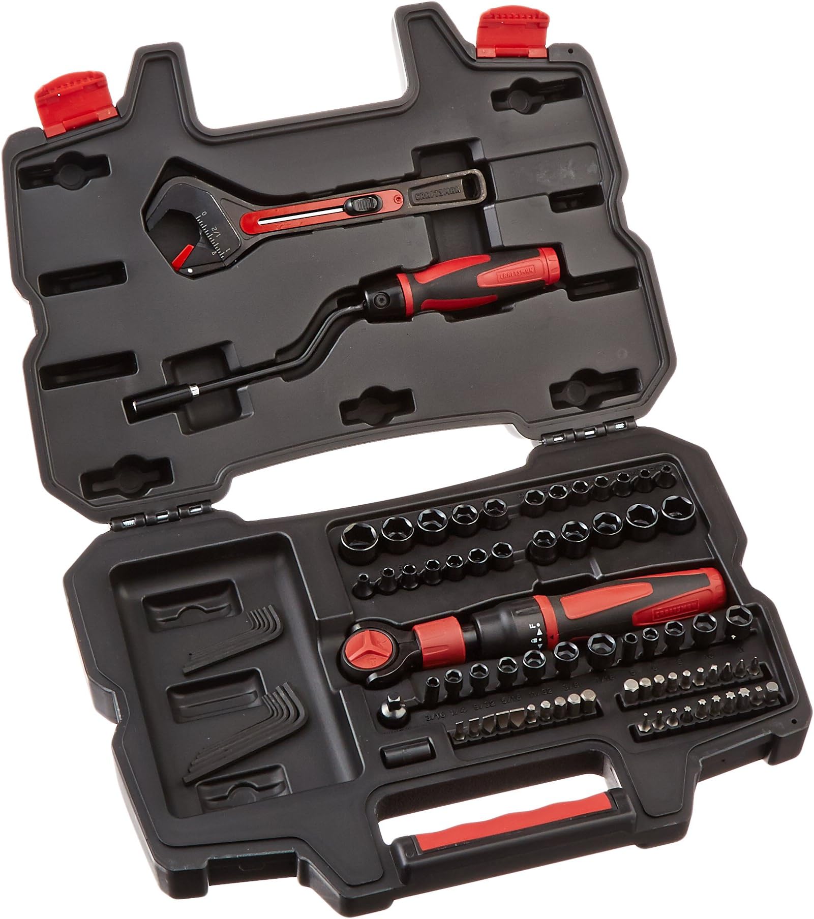 Craftsman 83-piece Mach Series Ratcheting Tool Set. This Mach Series 83 Piece Ratcheting Tool Set Offers Speed, Convenience and Access Containing the 72-tooth Mach Series 3/8-inch Drive Ratchet