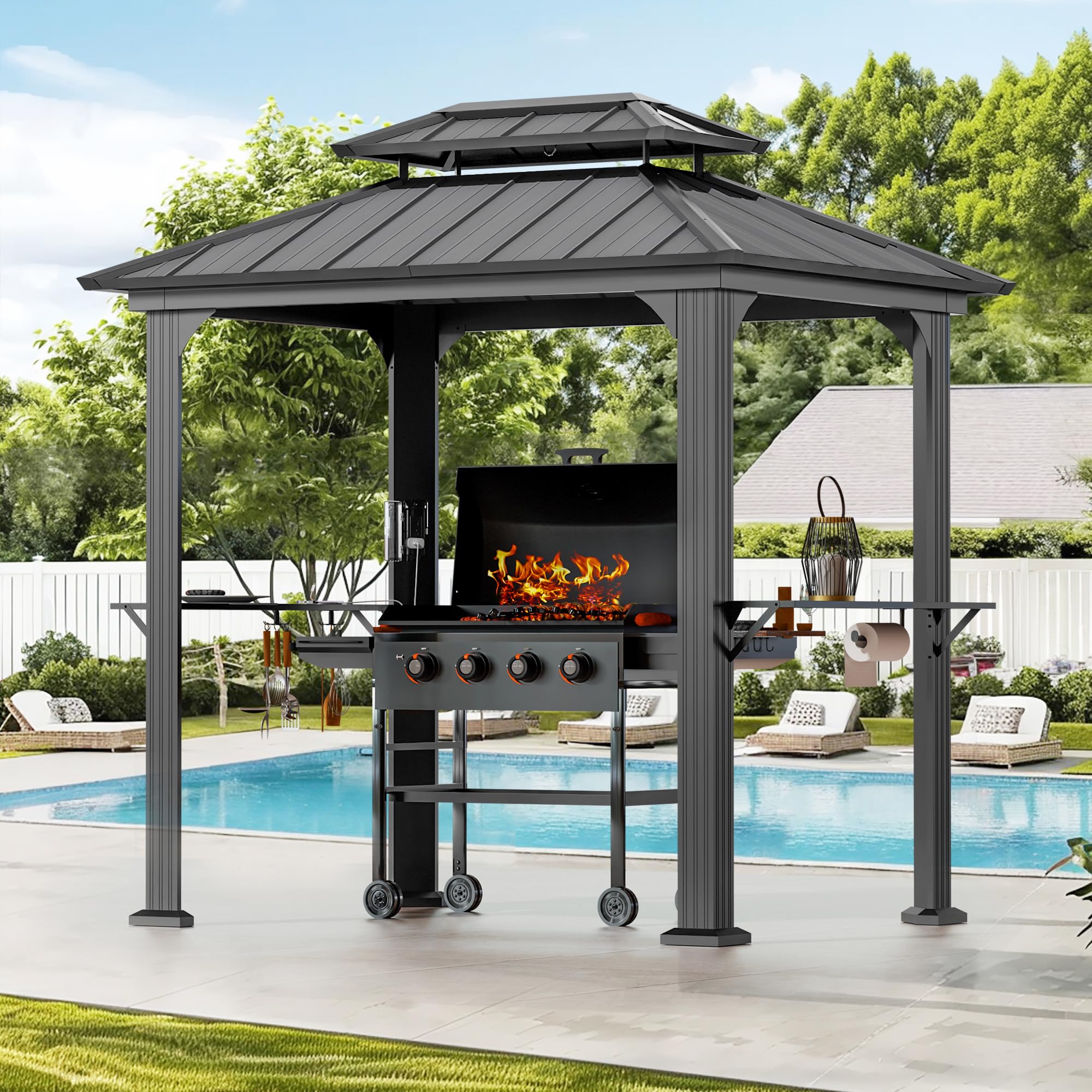 Modern Shade 6x8 Aluminum Grill Gazebo