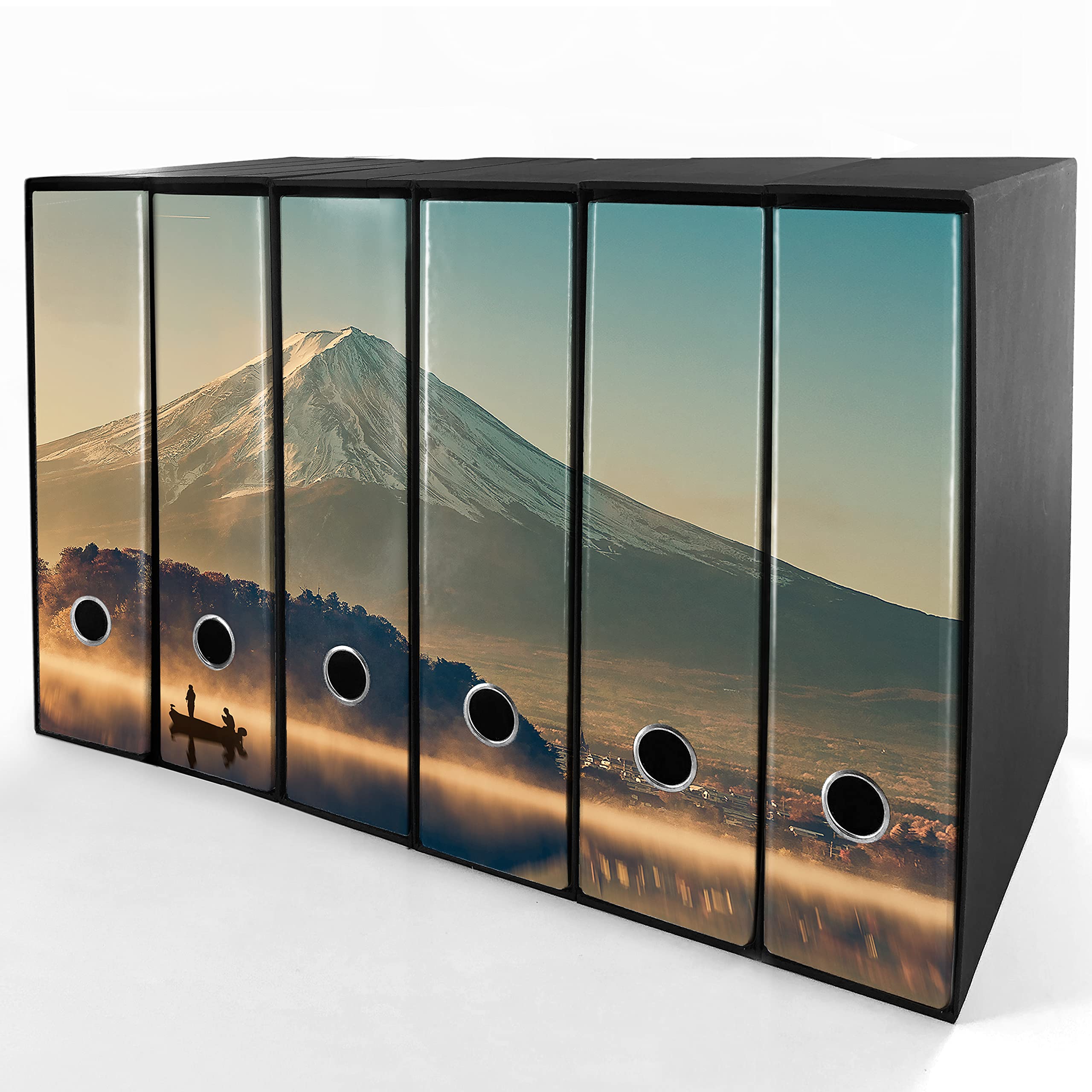 Set da 6 raccoglitori ad anelli - MONTE FUJI (H31 cm con 2 anelli)