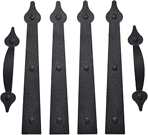 Garage Door Magnetic Decorative Hardware Carriage Accents Faux Hinges Handle Kit Curb Appeal Decor,Pack of 1,Color Black