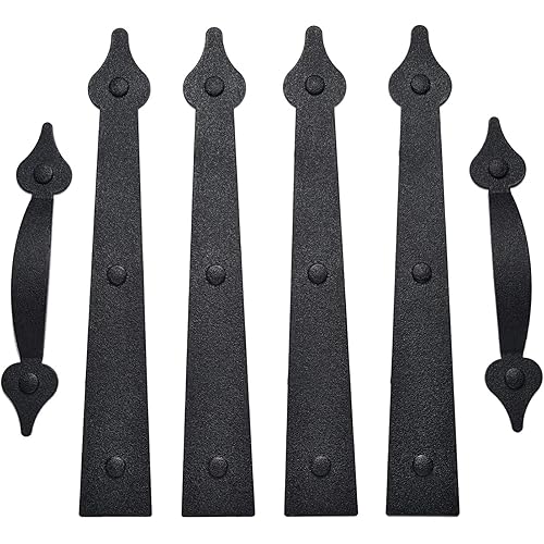 Garage Door Magnetic Decorative Hardware Carriage Accents Faux Hinges Handle Kit Curb Appeal Decor,Pack of 1,Color Black