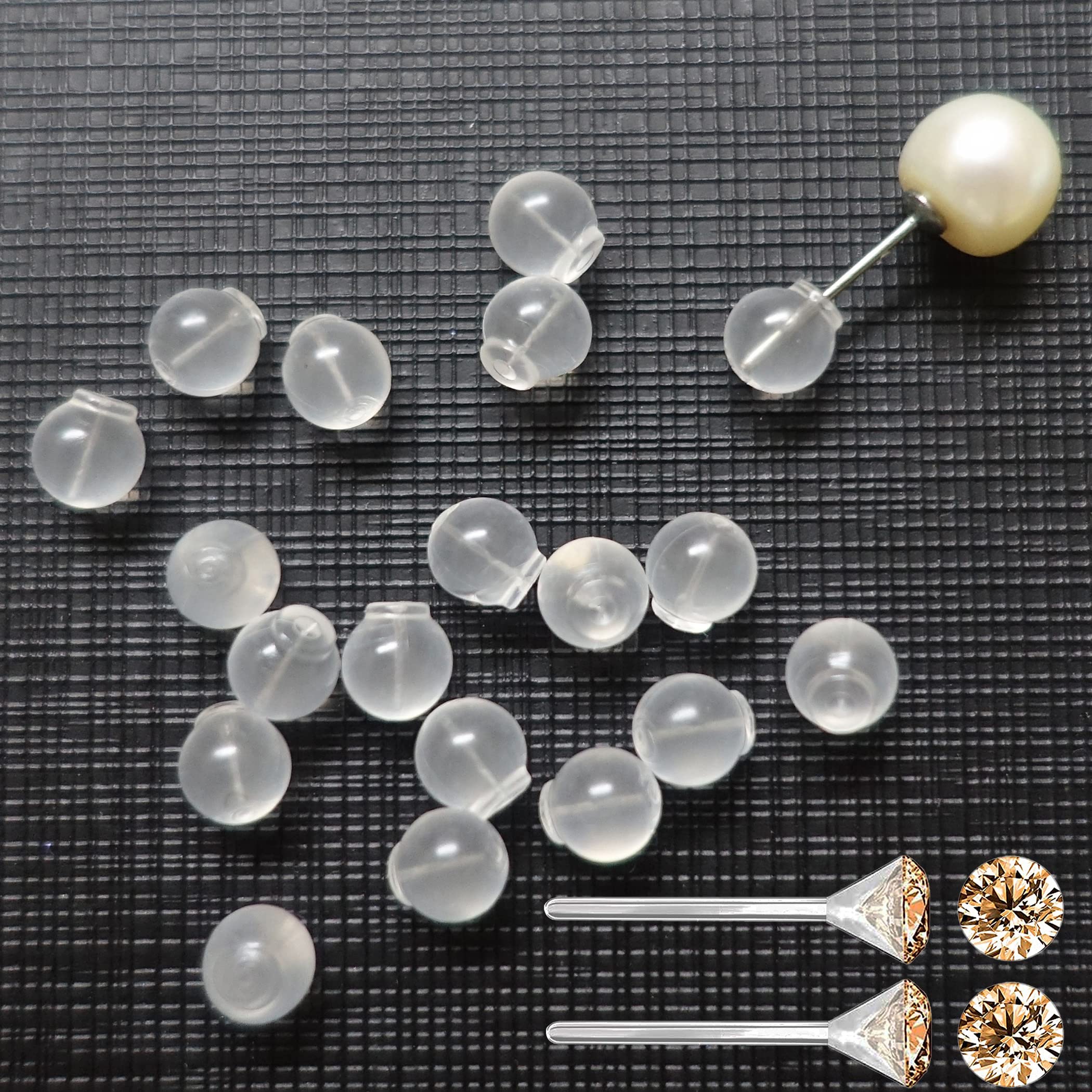 102pcs Comfort Impenetrable Soft Safety Backs TPE Medical Grade Material (Same as Pacifier's) Fit with All Types of Earrings