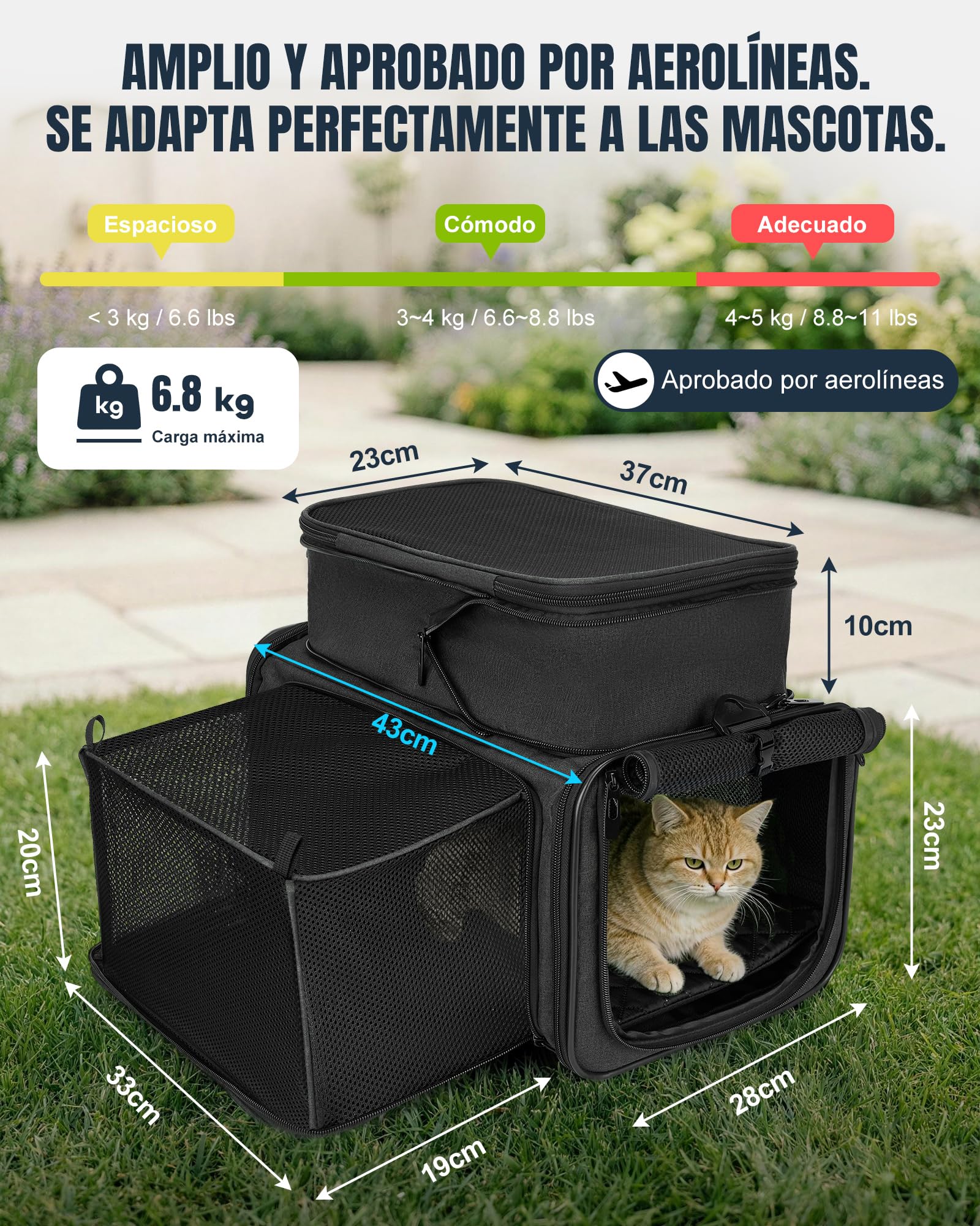 apollo walker Mochila para perros y gatos para mascotas pequeñas (capacidad de carga 2-15 kg) – Respaldo acolchado para perros, bolsa de malla transpirable para mascotas, senderismo, viajes, verde
